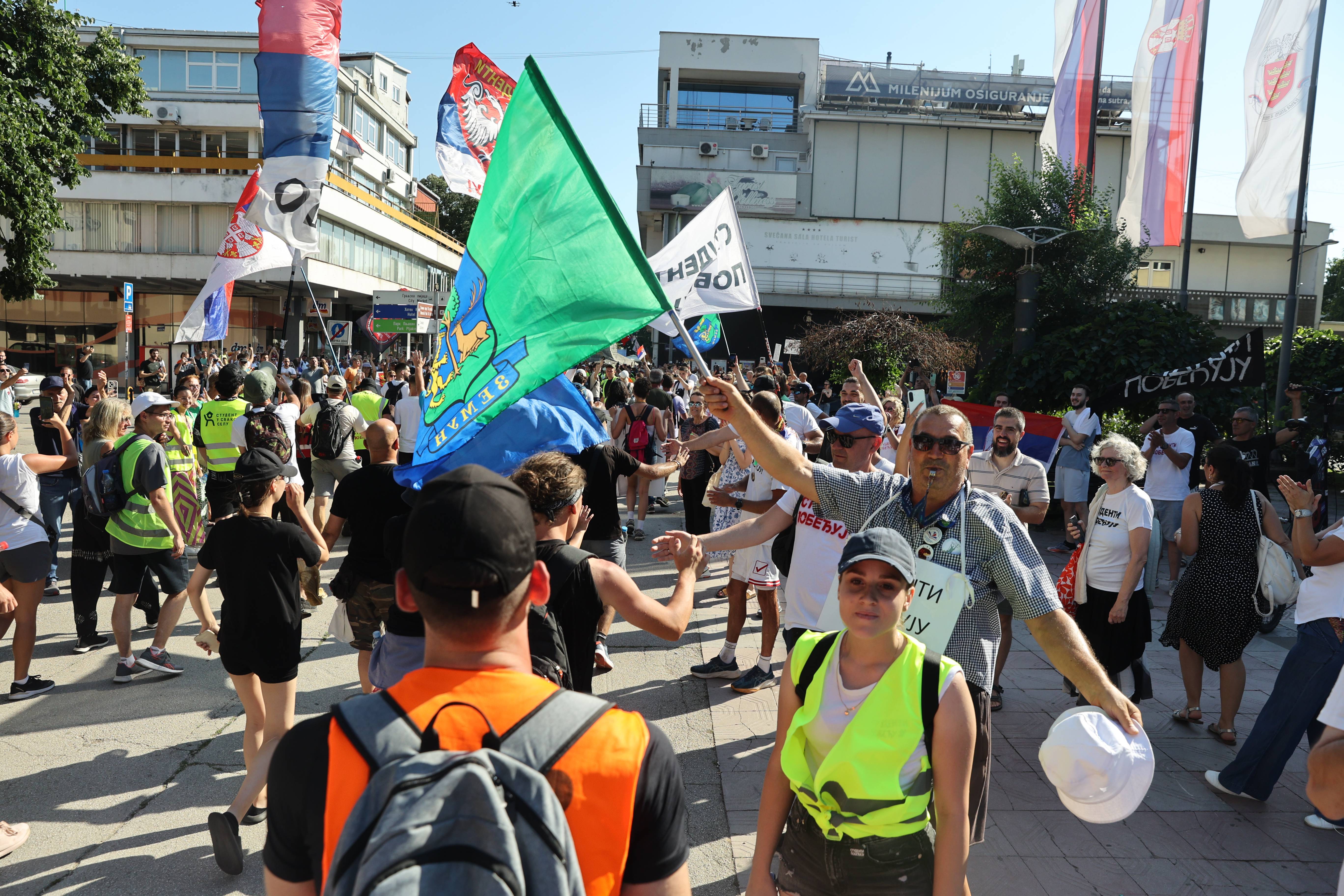 Kraljevo, 28.06.2026. - U Kraljevu se danas, na vise lokacije, odrzava skup pod nazivom "Sve se vidi na Vidovdan", koji organizuju studenti u blokadi.