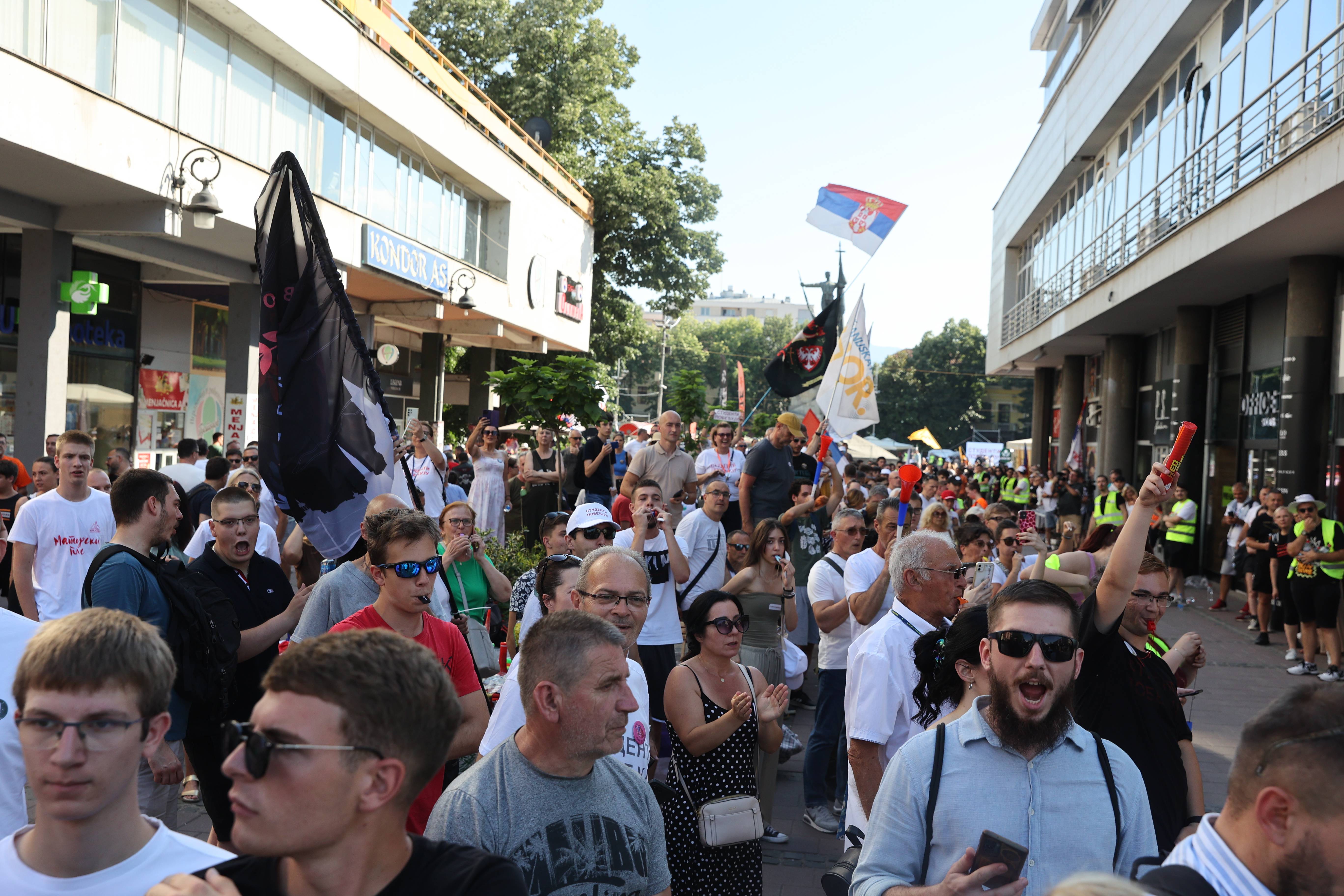 Kraljevo, 28.06.2026. - U Kraljevu se danas, na vise lokacije, odrzava skup pod nazivom "Sve se vidi na Vidovdan", koji organizuju studenti u blokadi.