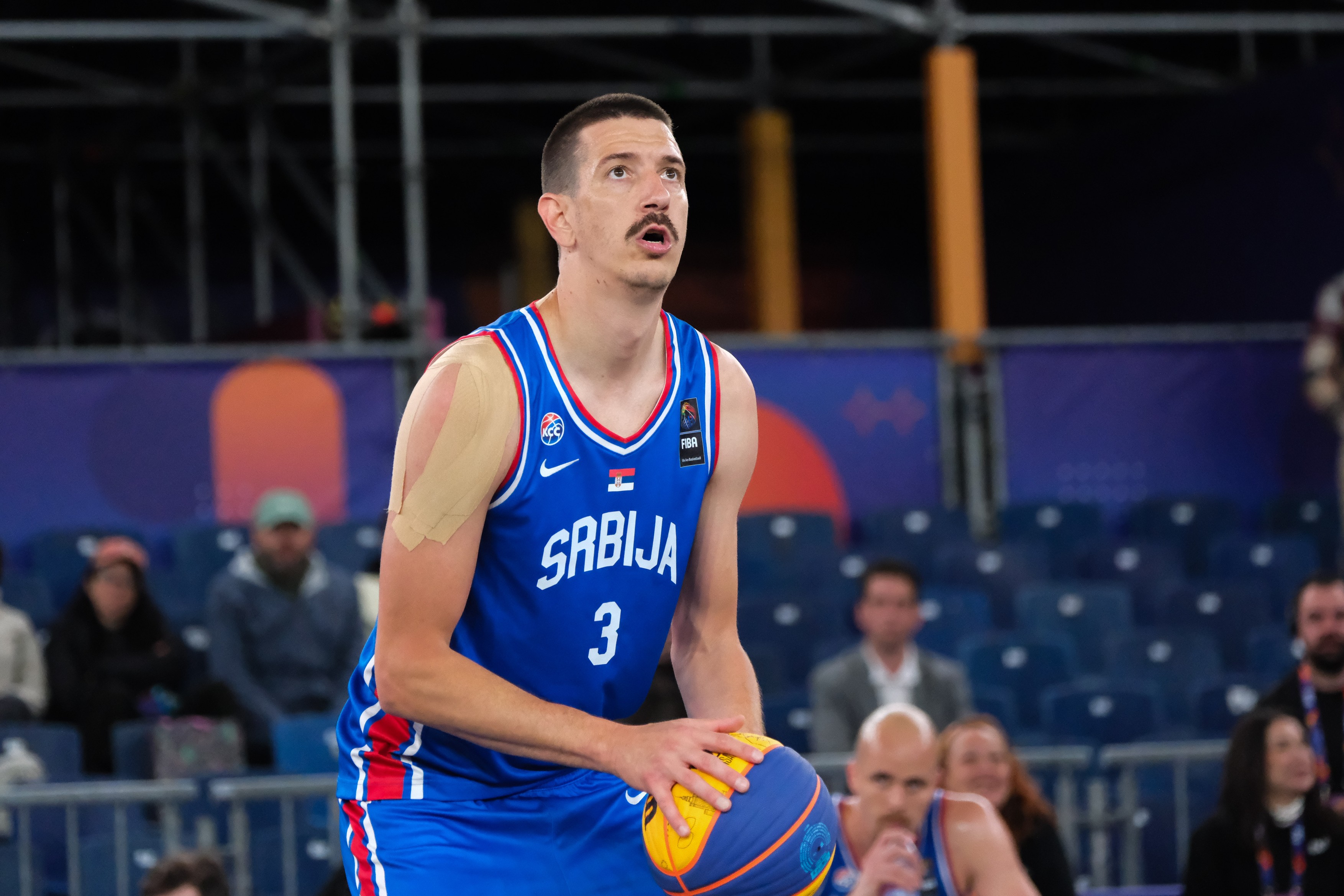 June 1, 2026, Warsaw, Poland: Serbia's STRAHINJA STOJACIC (3) takes a free throw during a FIBA 3x3 Basketball World Cup