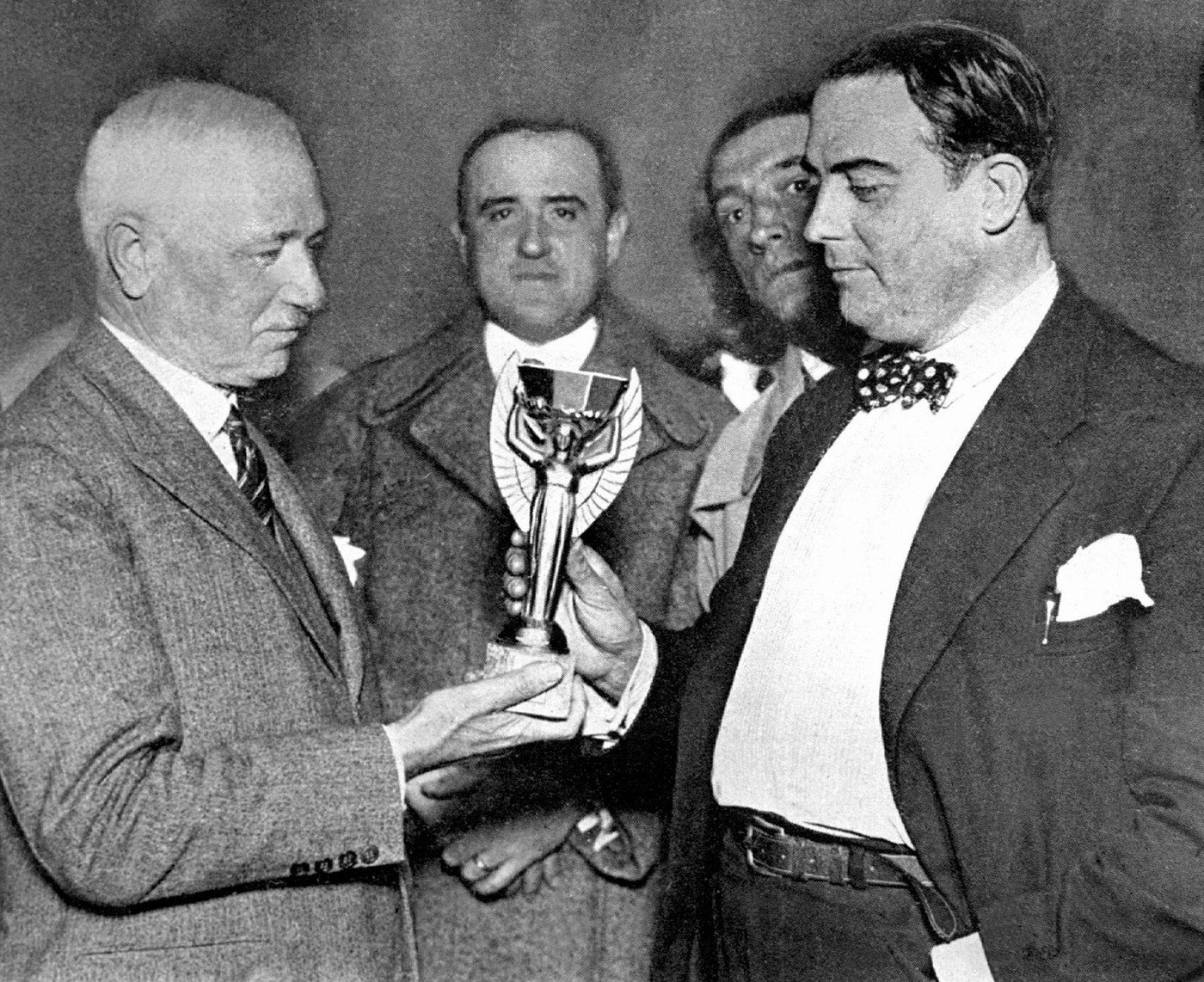 Frenchman Jules Rimet (L), head of the Federation Internationale de Football Association