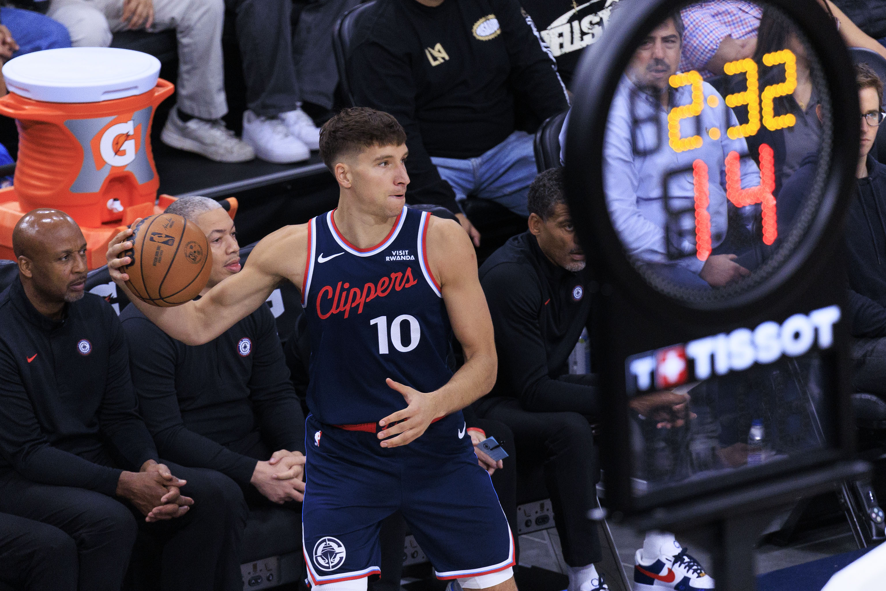 Bogdan Bogdanovic #10 of the Los Angeles Clippers during their regular season NBA