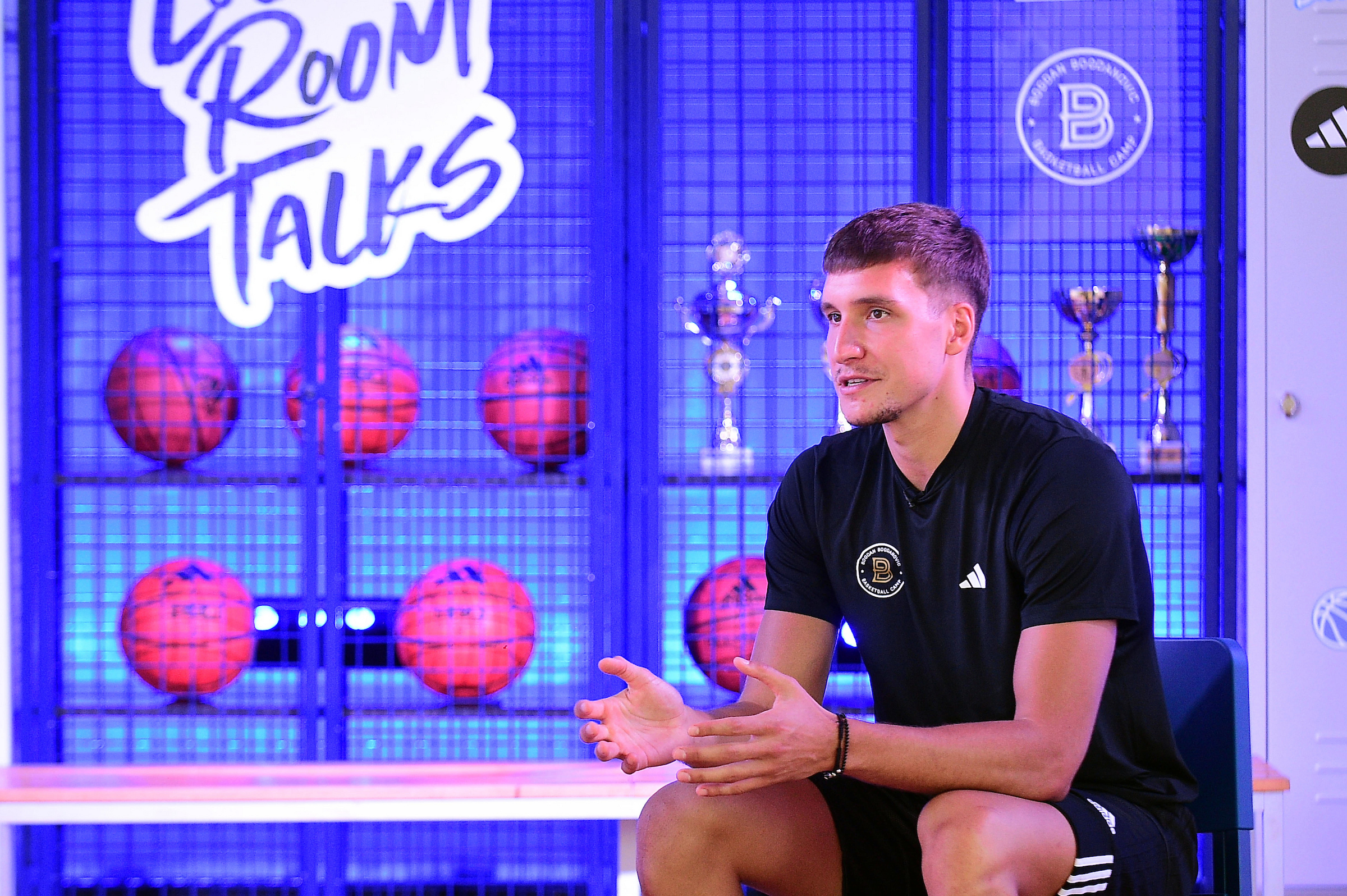 Bogdan Bogdanovic opened a basketball court and "Locker room talks" basketball camp in Pavle Savic primary school on June 19th in Belgrade, Serbia. (Photo by Dusan Milenkovic/Starsport.rs ©)