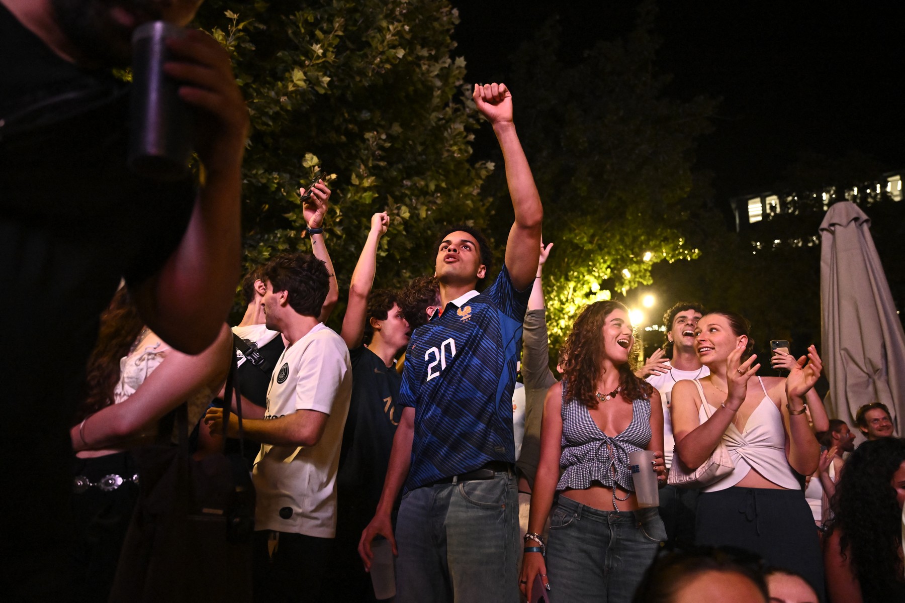 French football fans celebrate their team's victory in the 2026 World