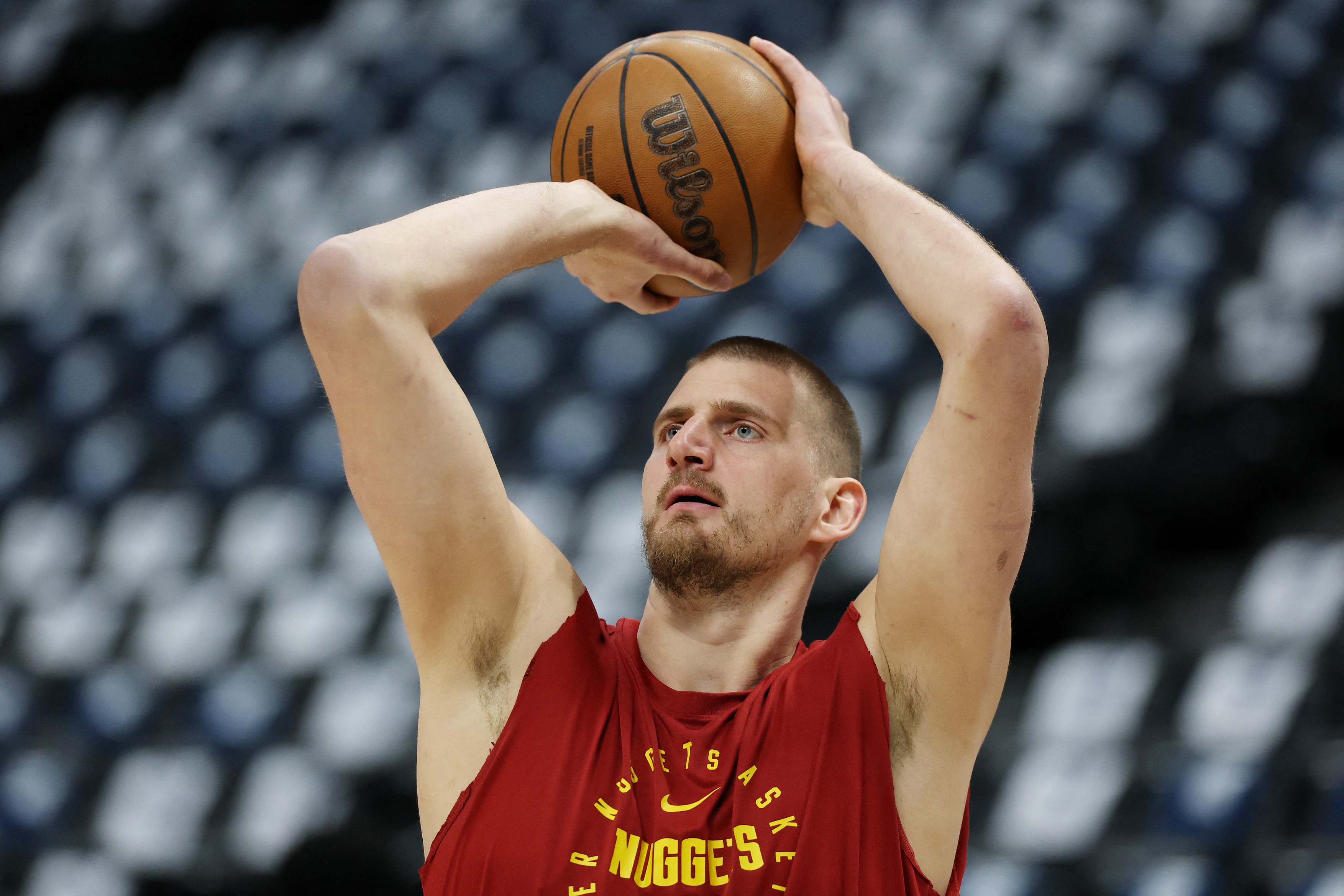DENVER, COLORADO - APRIL 27: Nikola Jokic #15 of the Denver Nuggets
