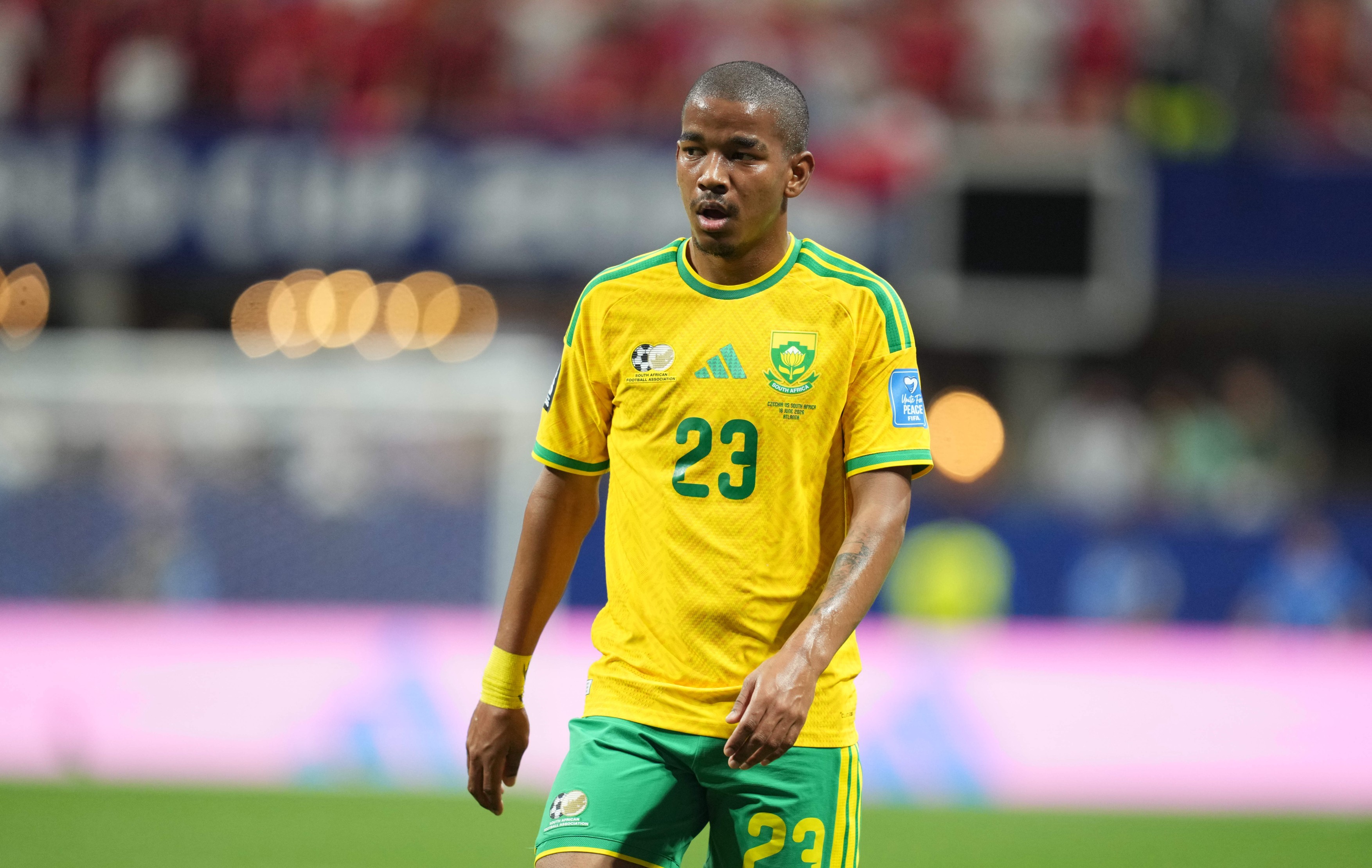 Jayden Adams (South Africa) looks on during Group A FIFA World Cup 2026,