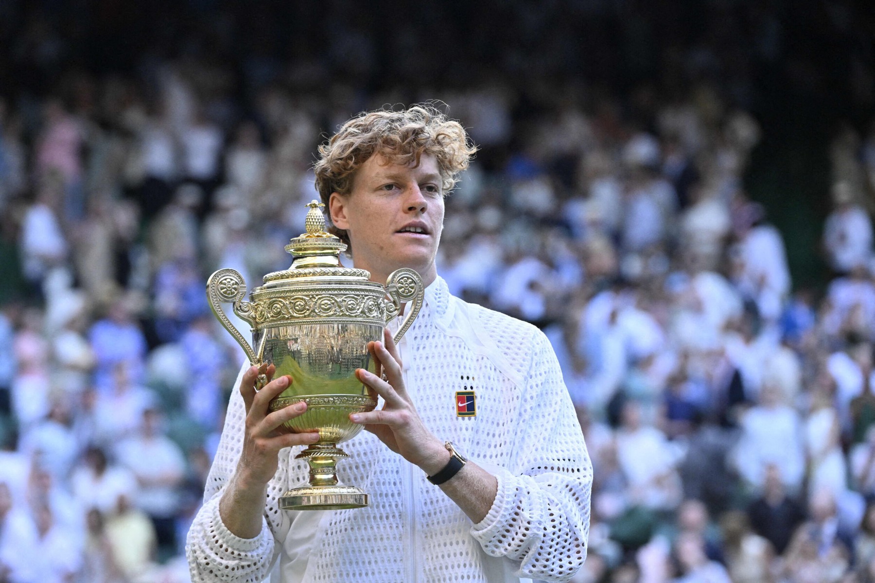Jannik Sinner - Finale messieurs du tournoi de tennis de Wimbledon le 12 juill