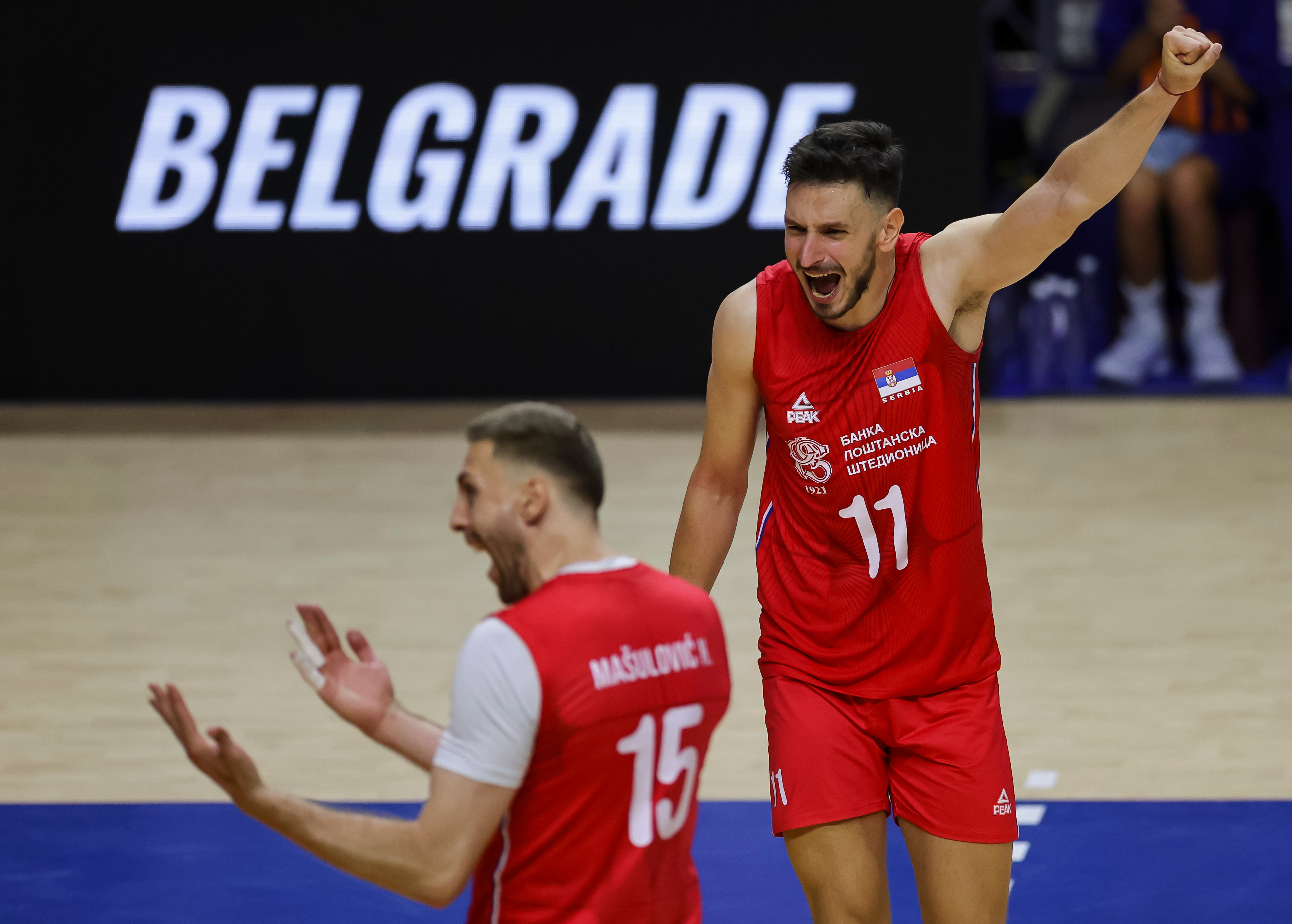 during the Men’s Volleyball Nations League Pool 7 match between Serbia and Ukraine
