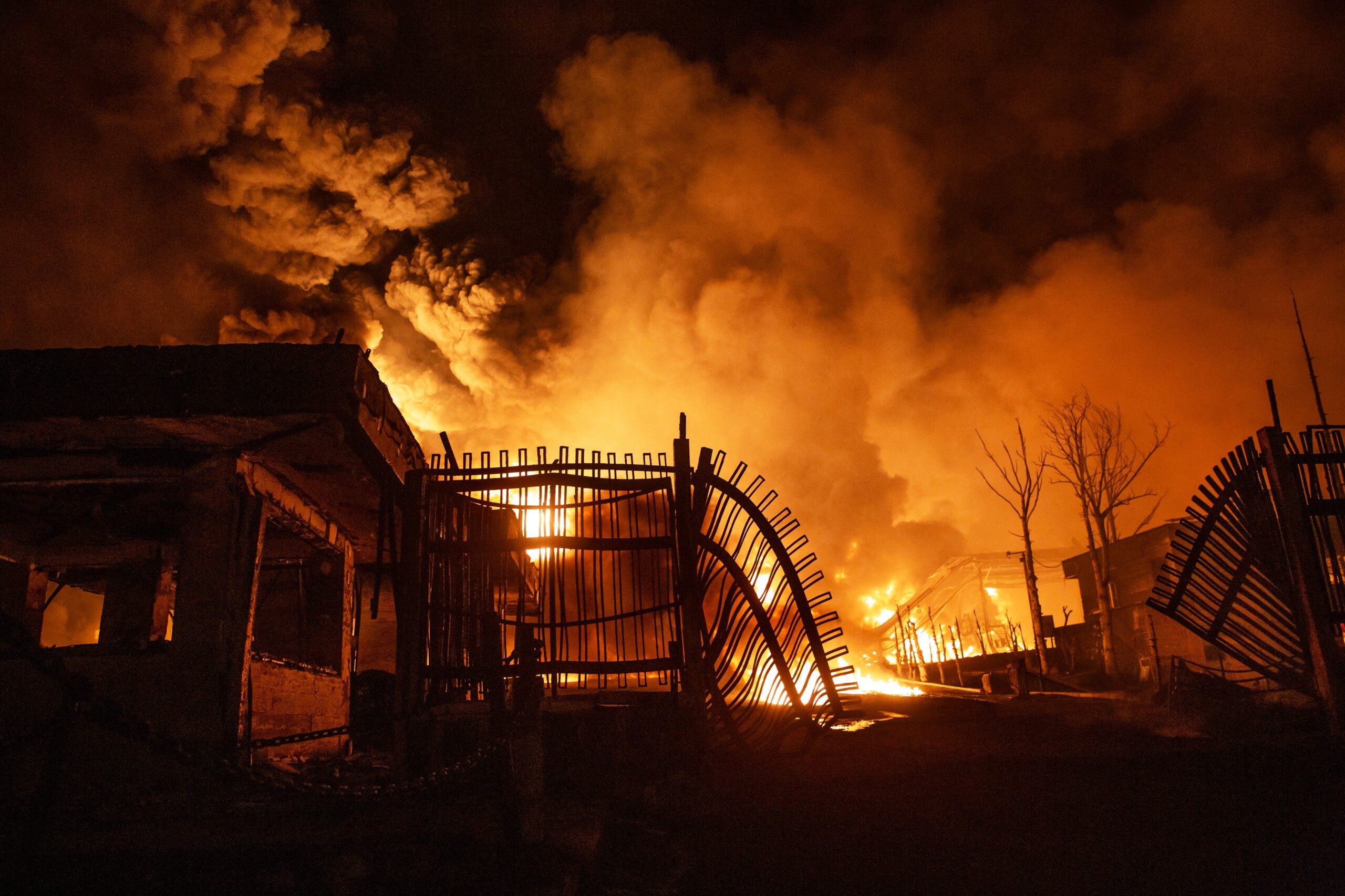 TEHRAN, IRAN - MARCH 8: Fire breaks o