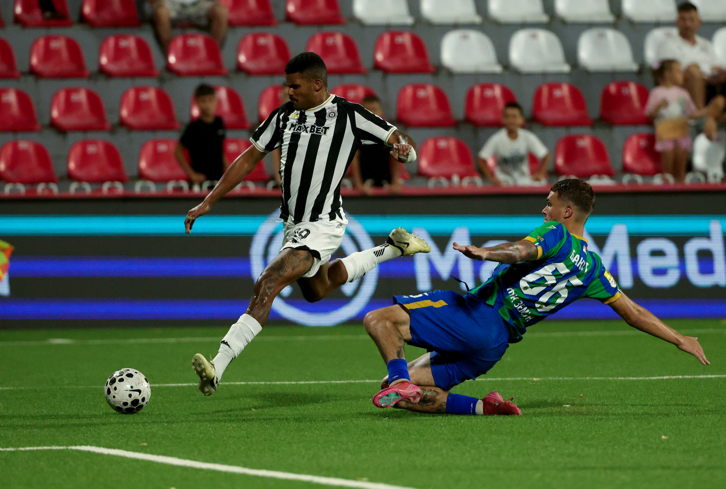 Ub , Serbia. 17th July, 2026. Marinho Dos Santos during the Serbian Superleague football match between Zemun and Partizan at the Dragan Dzajic Stadium on July 17, 2026 in Belgrade, Serbia. (Photo by Pedja Milosavljevic/Starsport.rs ©)