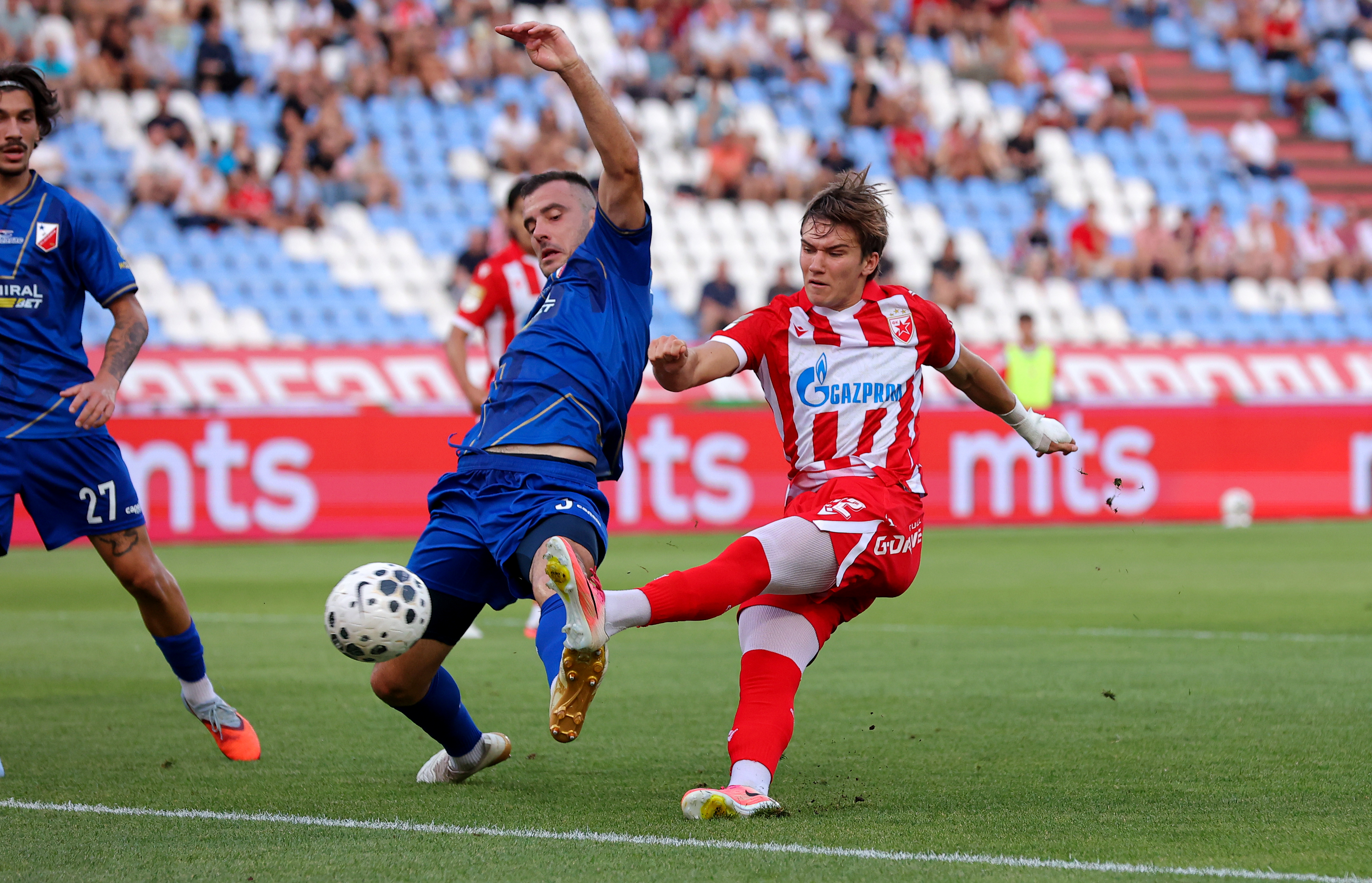during Crvena Zvezda v Vojvodina football match of Mozzart Bet Superliga season 2026/2027, round 2 at Stadium Rajko Mitic in Belgrade, Serbia on July 26th.( photo by Luka Milosavljevic / STARSPORT © )