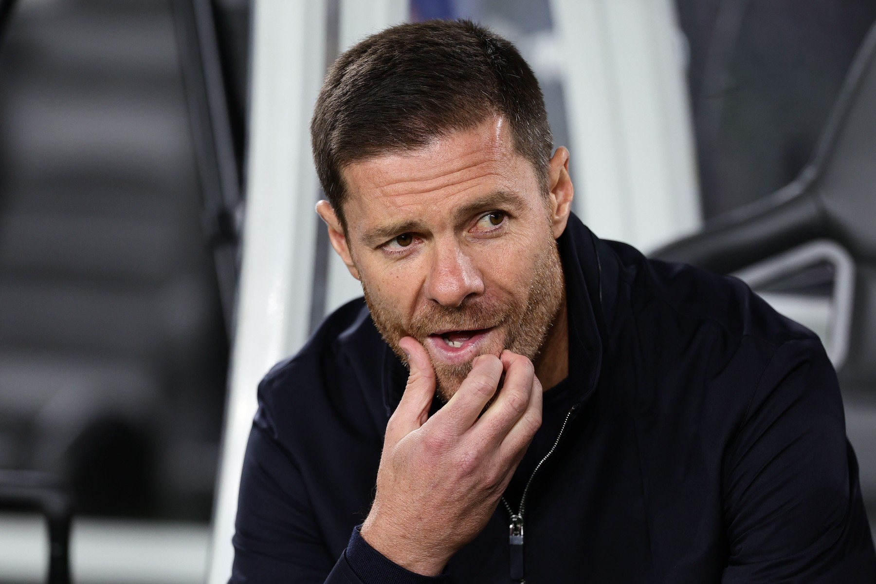 Xabi Alonso Head Coach of Chelsea looks on during the match between Chelsea