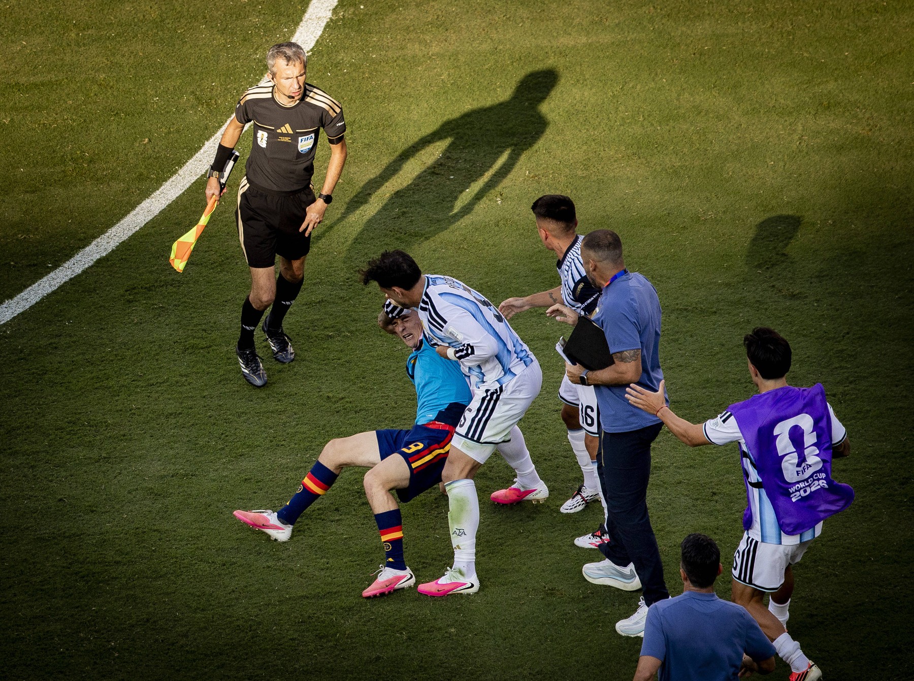 New York, USA 19th Jul 2026. Fight between Gavi ESP Leandro Paredes AR