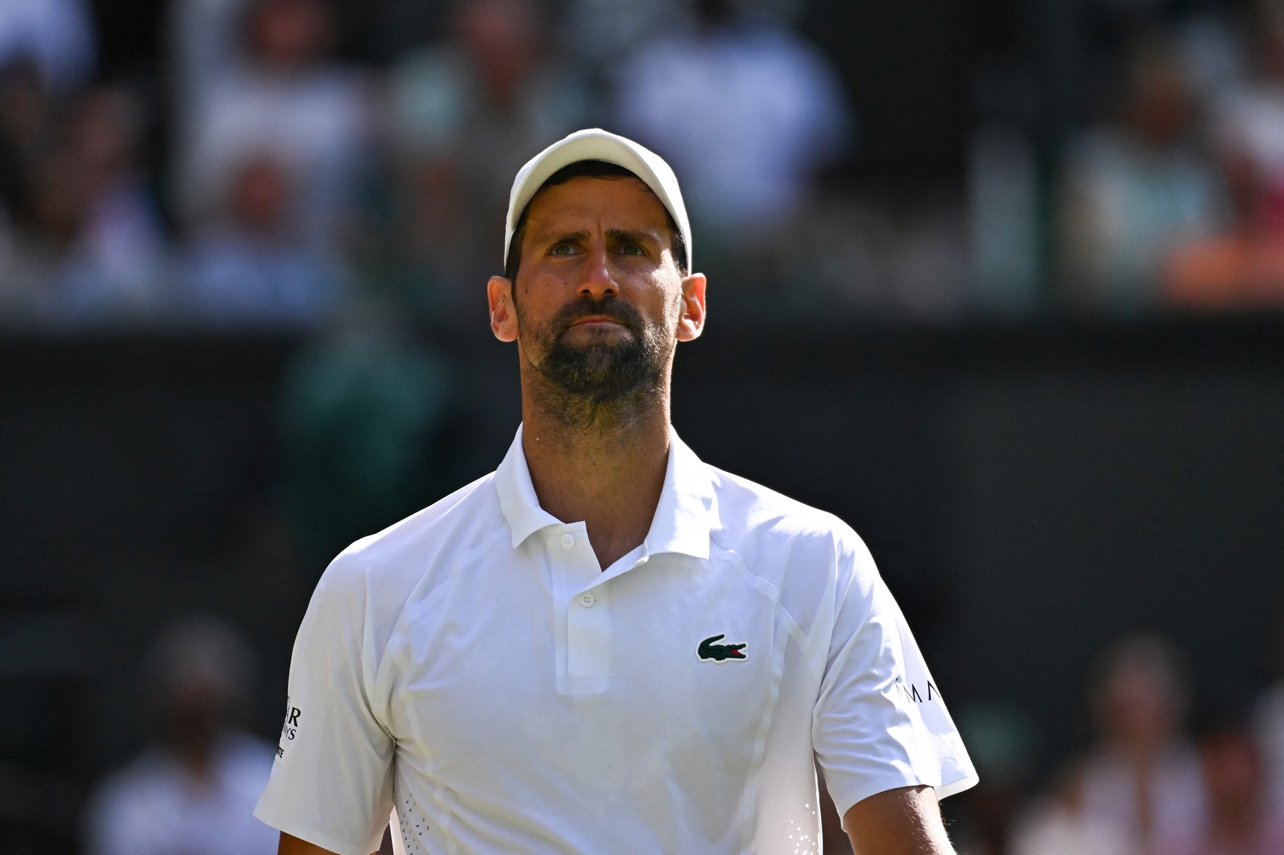 Novak Djokovic (SRB) during his fourth round match at the 2026 Wimbledon Ch