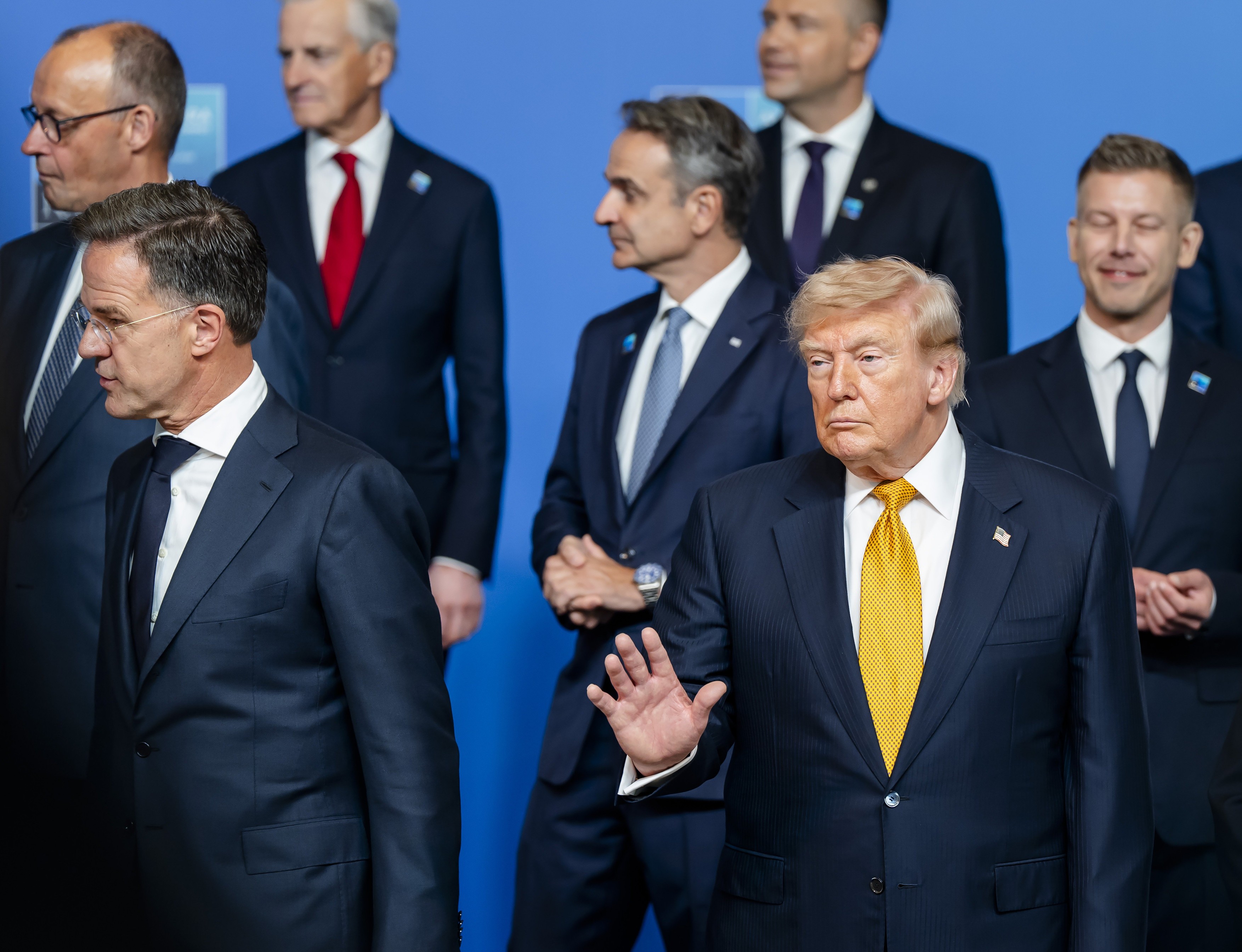 ANKARA - United States President Donald Trump poses with, among others, NATO