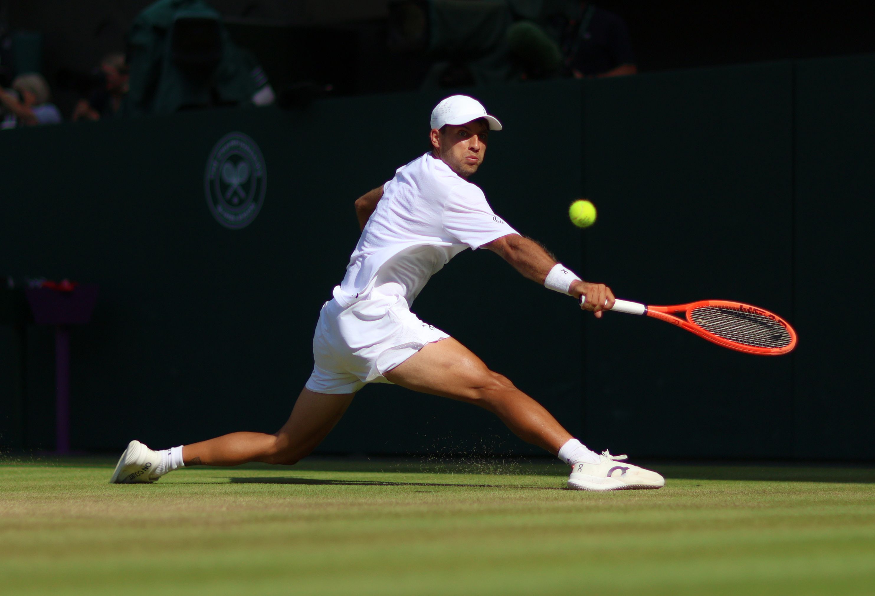 Flavio Cabolli (ITA) in action during his Quarter Final match against Arthur Fery
