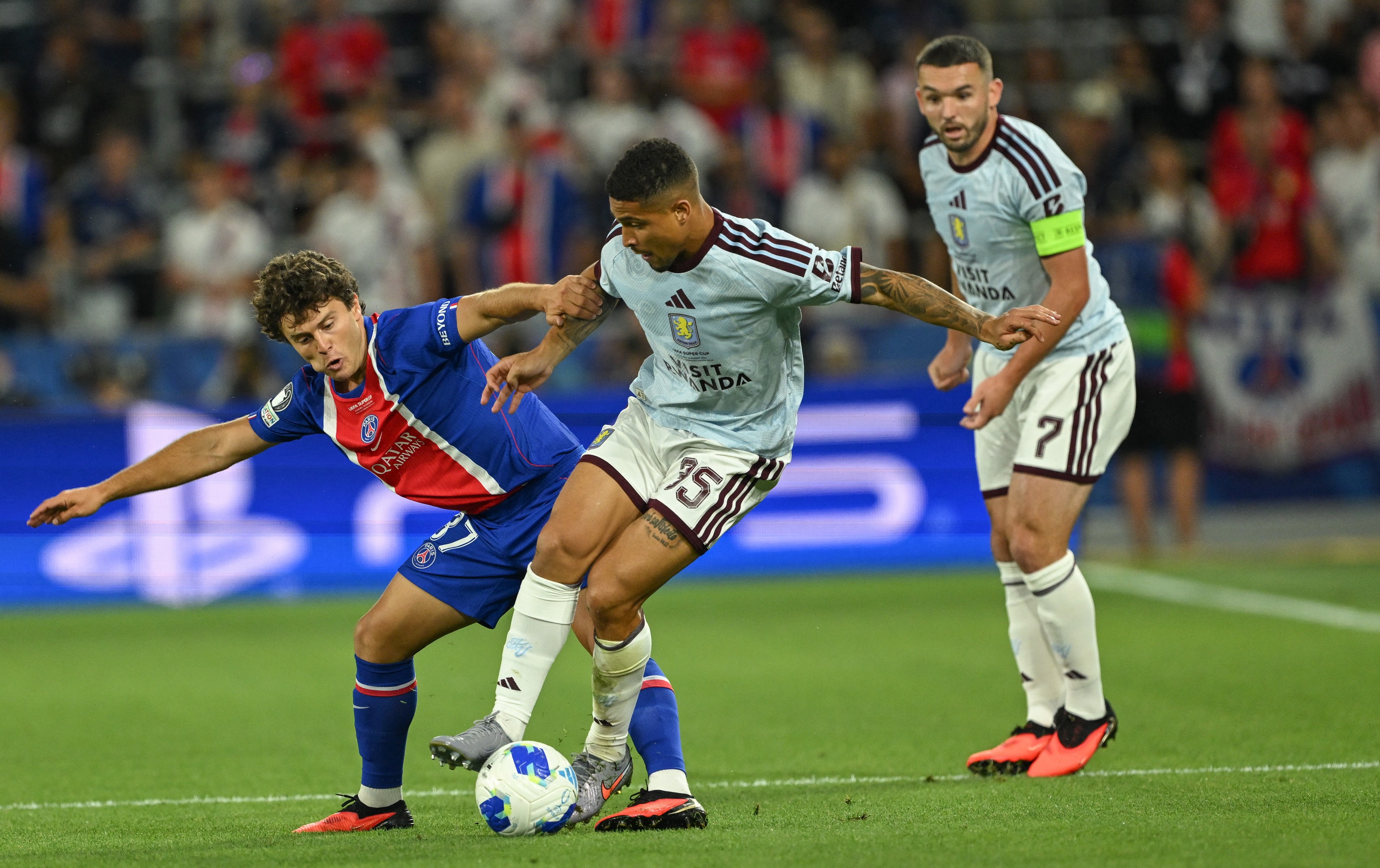 SALZBURG, AUSTRIA - AUGUST 12: Joao Gomes (35) of Aston Villa in action