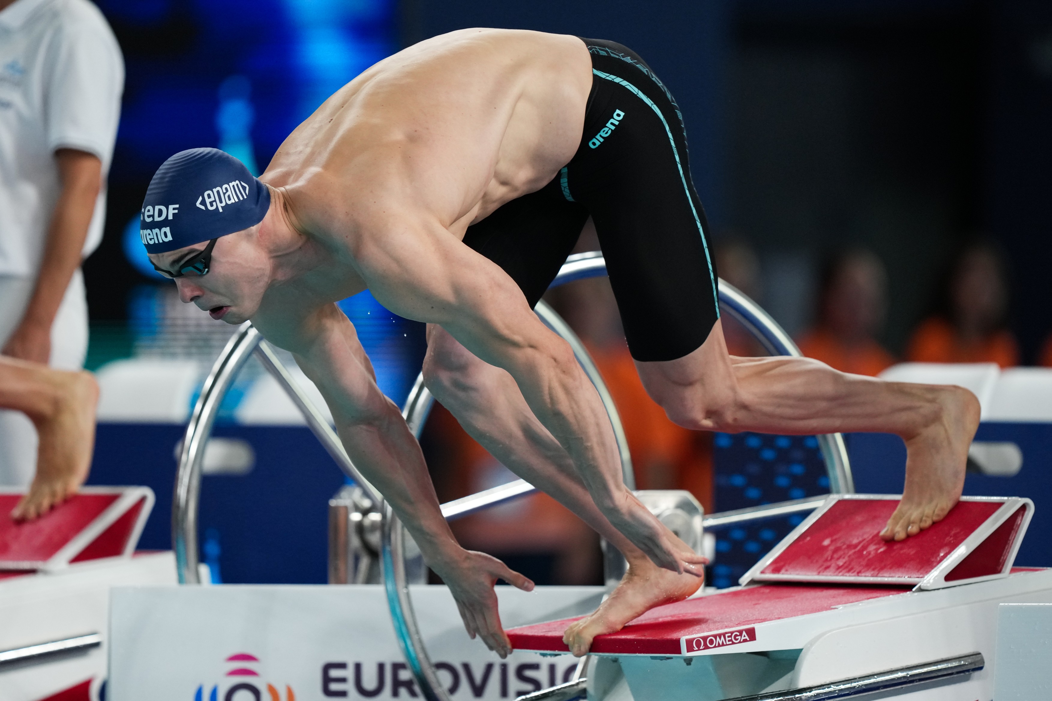 Andrej Barna of Serbia competes in the swimming 50m Freestyle Men’s Heats