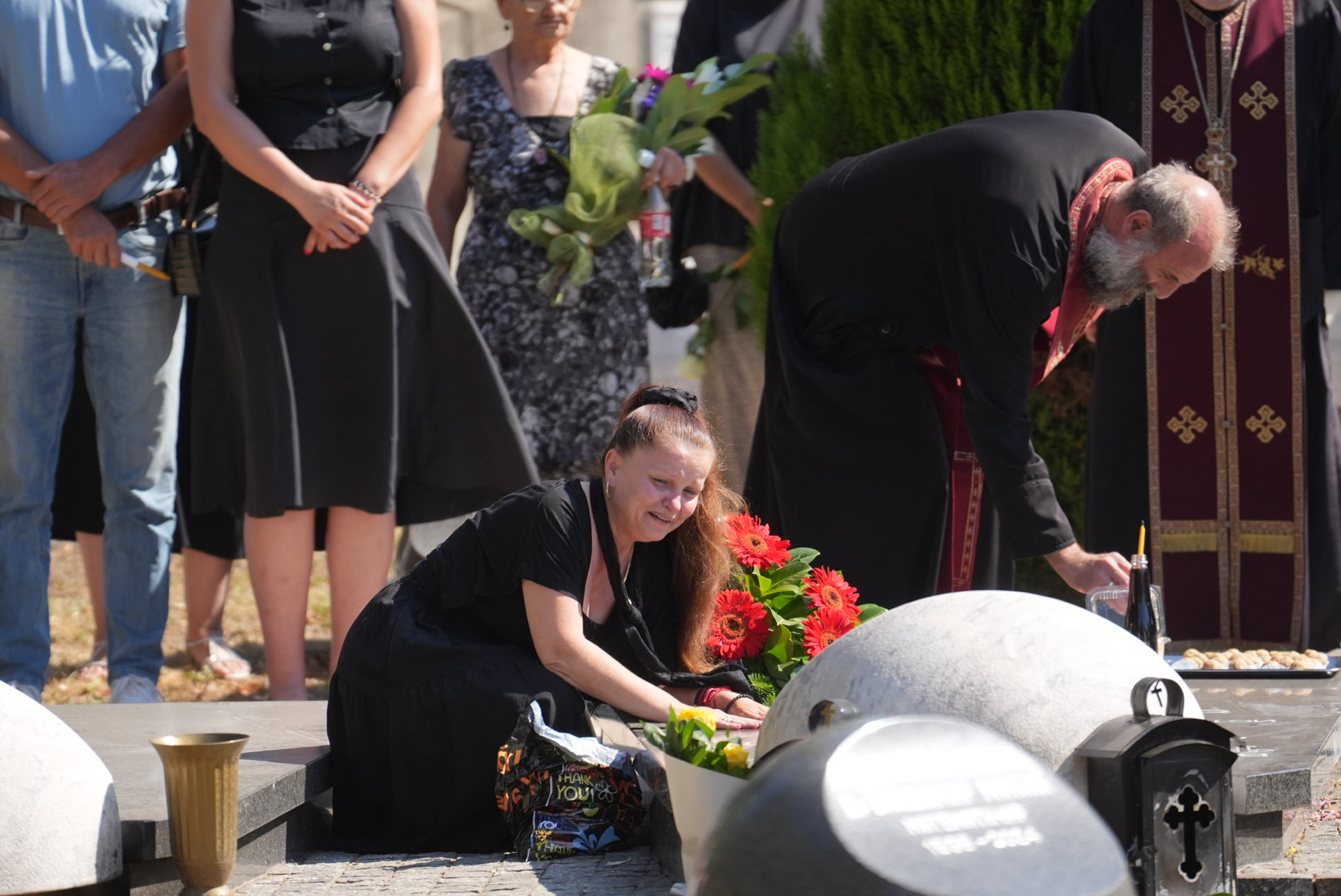 Photo: Antonio Ahel/ATAImages15, avgust 2026, Beograd  - Pomen povodom 40 dana od smrti Andrije Bajica, legendarnog pevaca narodne muzike, odrzan je u Aleji zasluznih gradjana na Novom groblju. Photo: Antonio Ahel/ATAImages