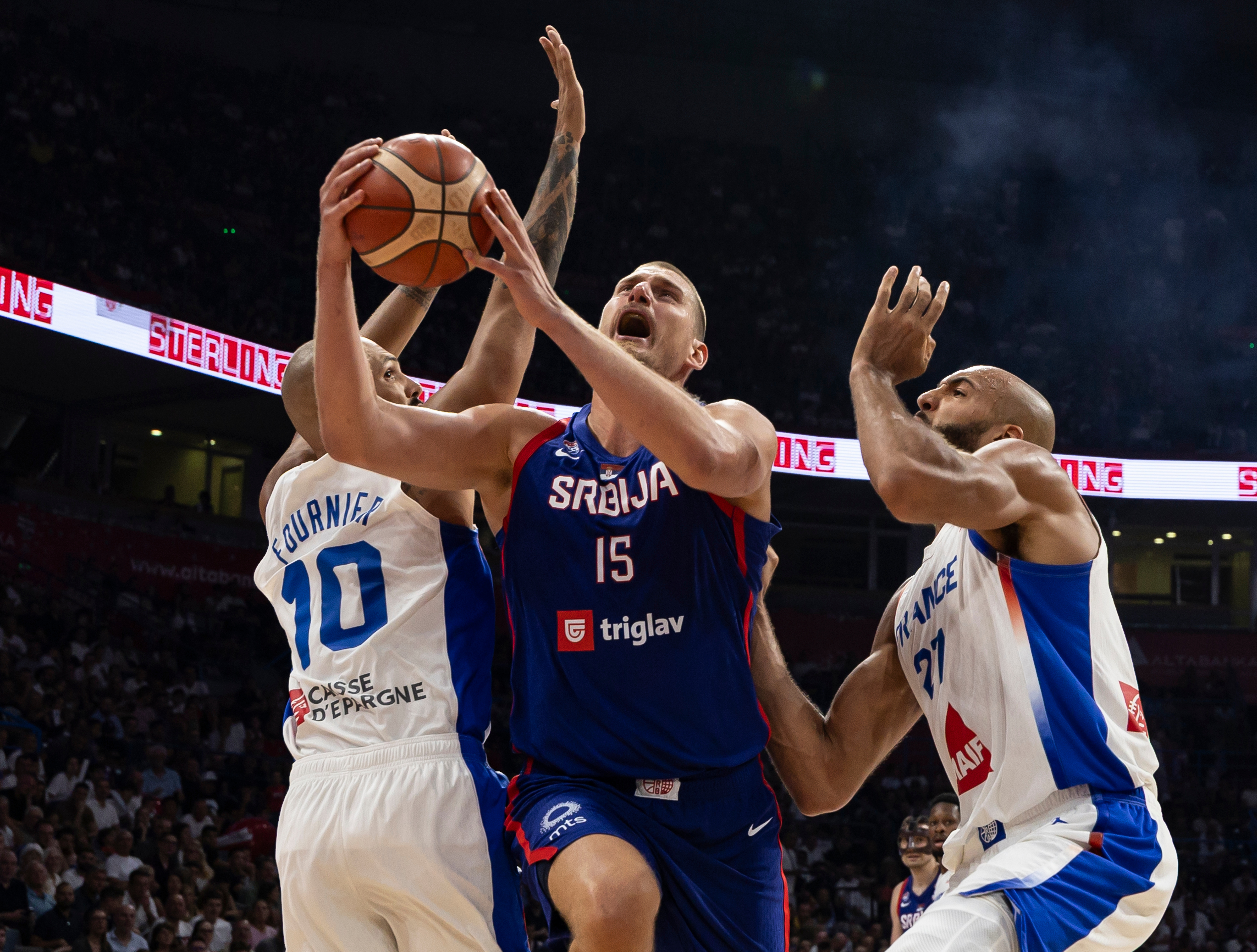 during the friendly match between Serbia and France at Belgrade Arena on August 20, 2026 in Belgrade, Serbia. (Photo by Srdjan Stevanovic/Starsport.rs)