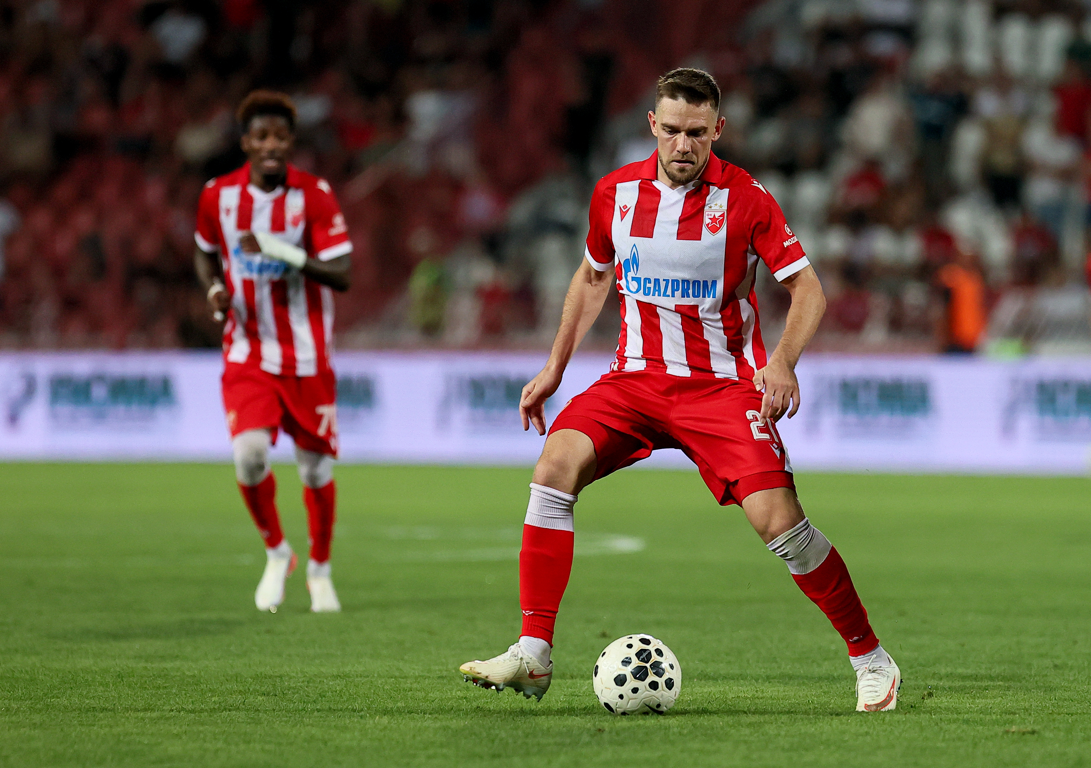 during Crvena Zvezda v Viktoria Plzen football match of UEFA Europa League 2026/2027, Playoff Round, Two Legs, round 1 at Stadium Rajko Mitic in Belgrade, Serbia on August 20th.( photo by Luka Milosavljevic / STARSPORT © )