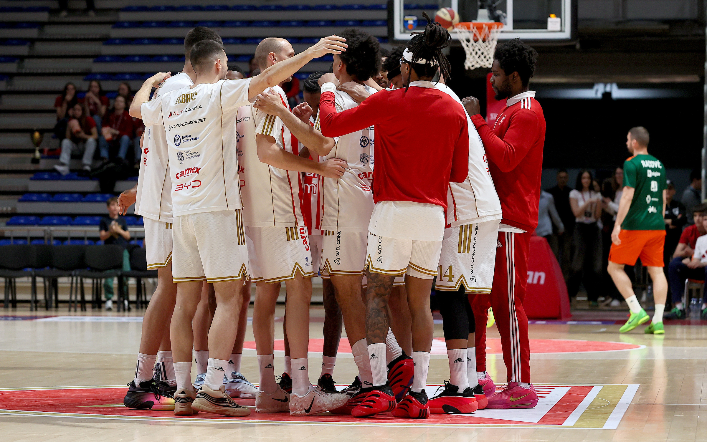 Players of Crvena Zvezda during Crvena Zvezda v Cedevita Olimpija basketball match of ABA League season 2025/2026
