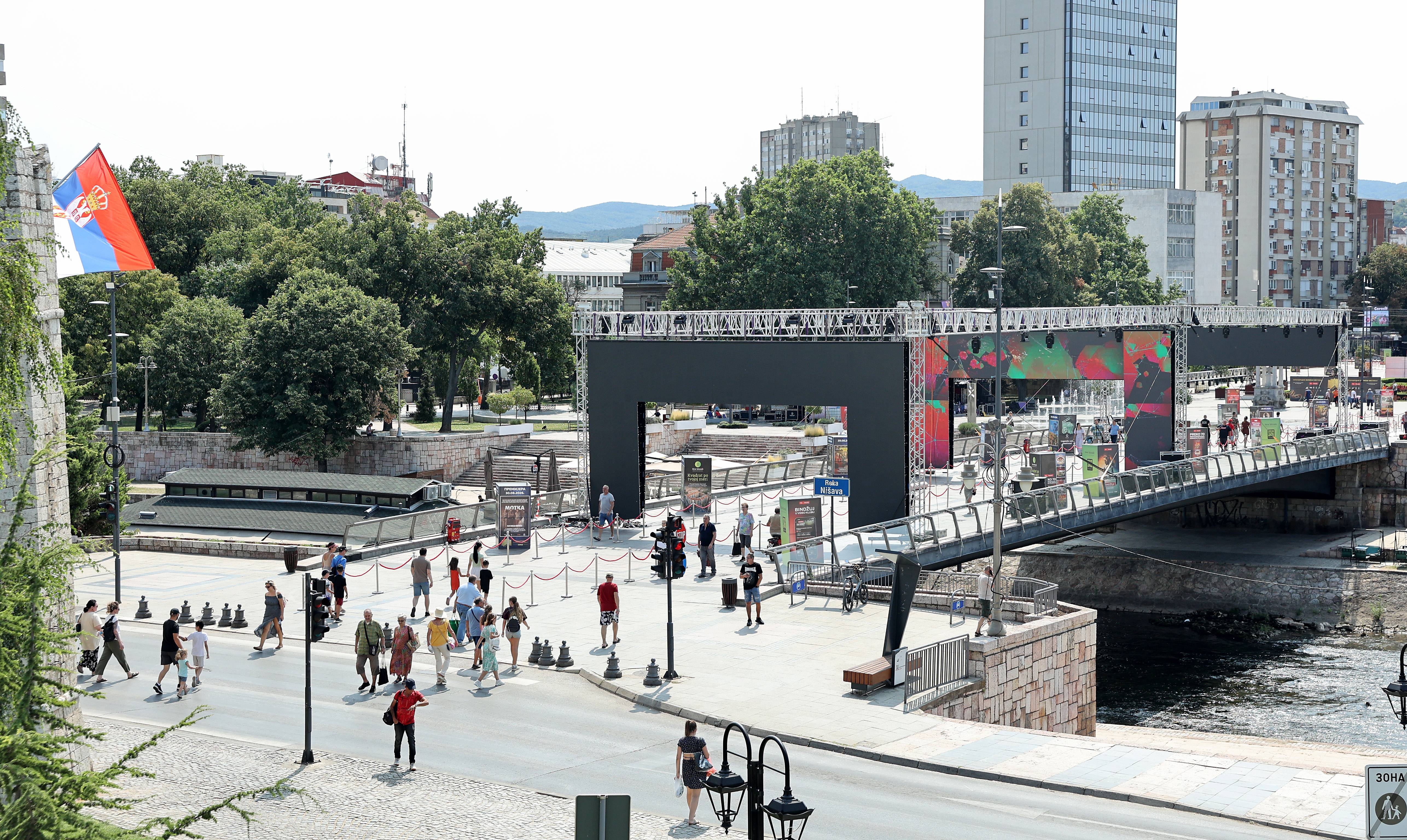 Nis, 24.08.2026. - Pripreme za Medjunarodni filmski festival Nis koji ce biti odrzan od 25. do 30. avgusta 2026. godine, u organizaciji Grada Nisa i Niskog kulturnog centra. (BETAPHOTO/SASA DJORDJEVIC)
