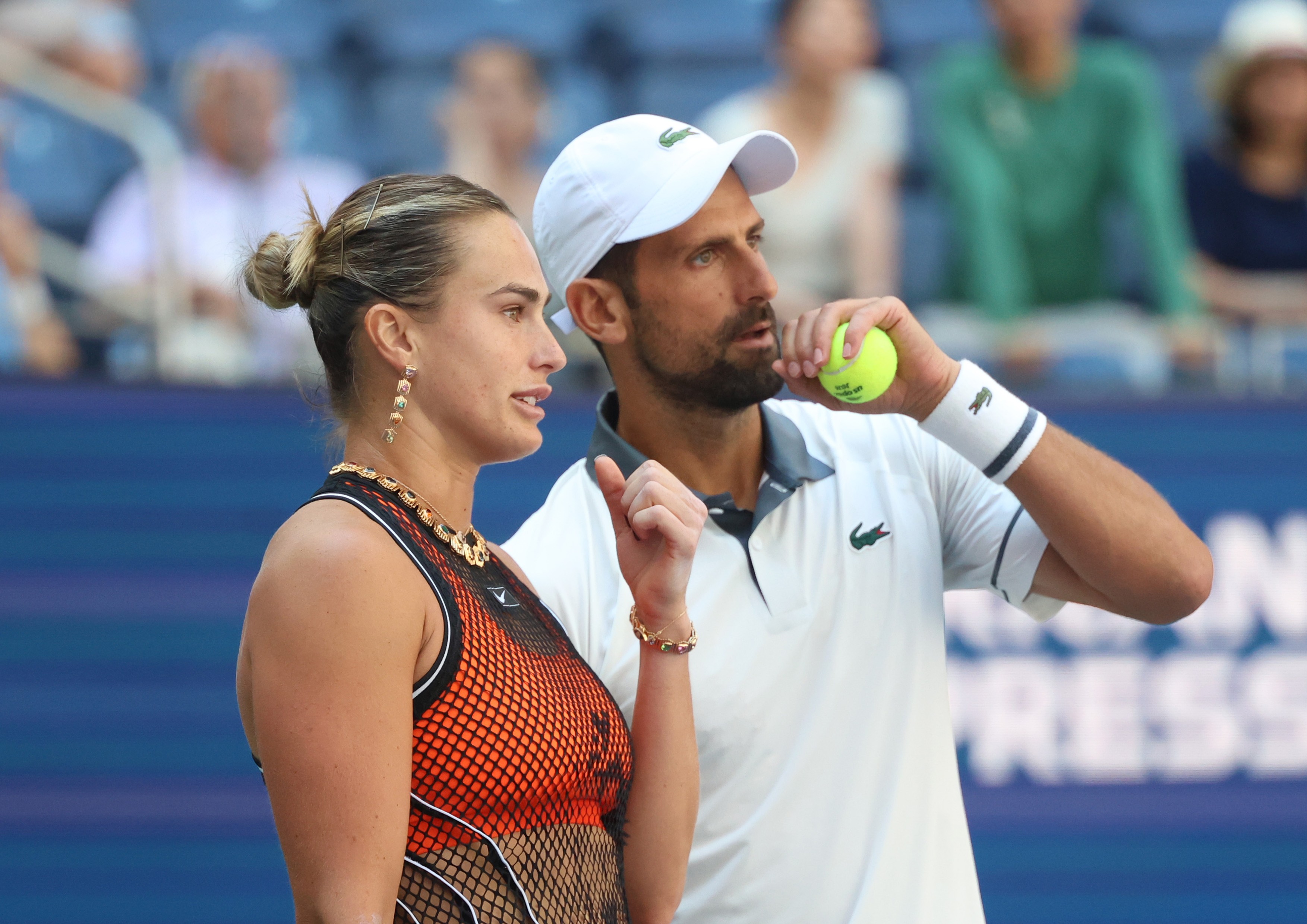 August 25, 2026, New York City, New York, USA: NOVAK DJOKOVIC (Serbia) and ARYNA SABALENKA