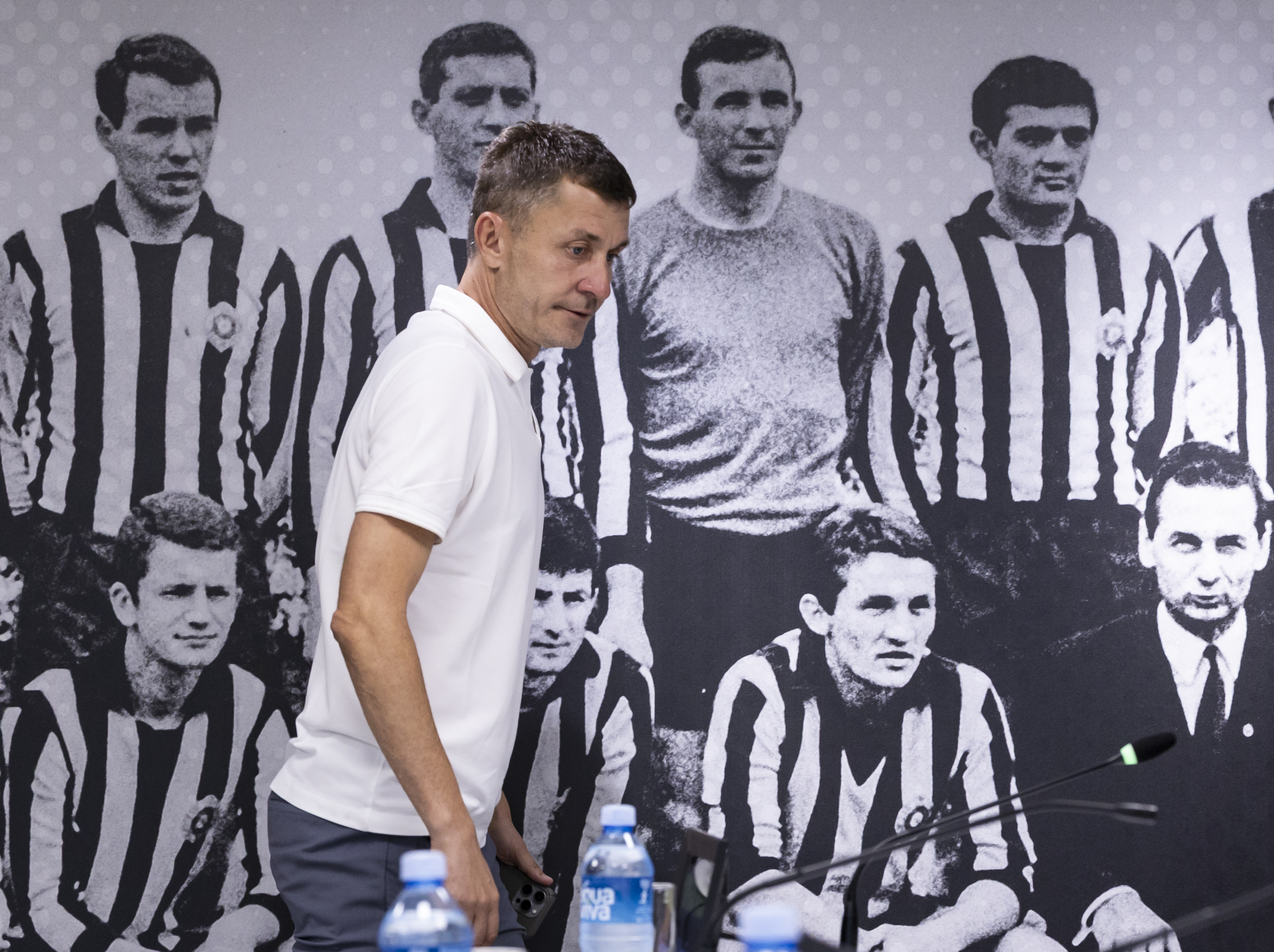 Head coach Sasa Ilic of Partizan during the FK Partizan Press Conference at stadium FK Partizan on August 26, 2026 in Belgrade, Serbia.