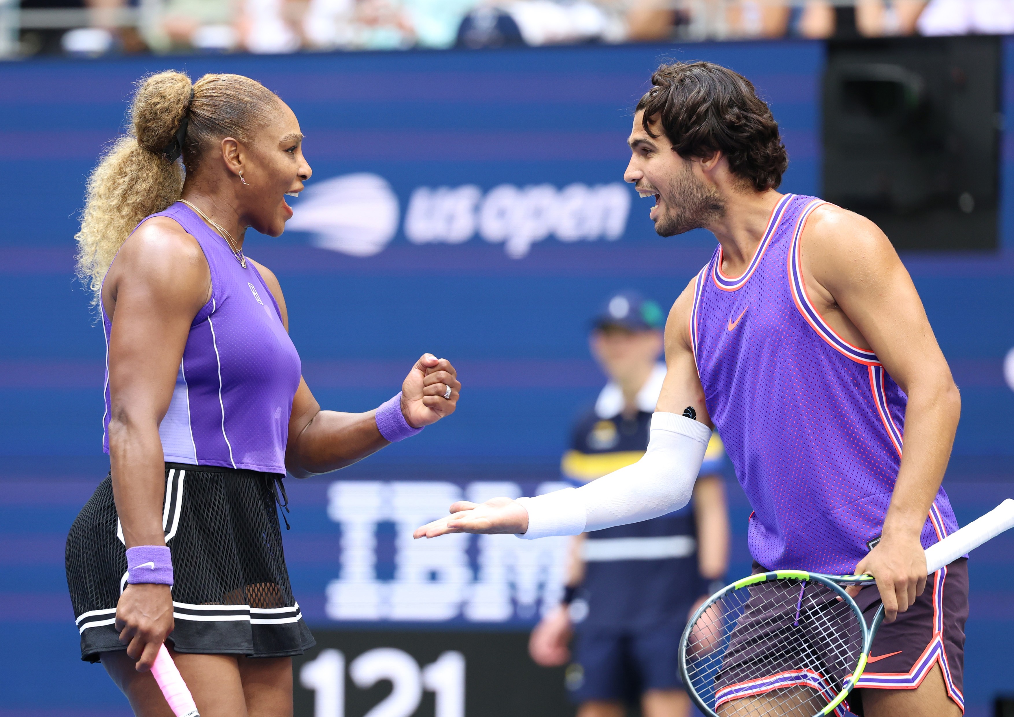 CARLOS ALCARAZ of Spain and SERENA WILLIAMS of USA during the match