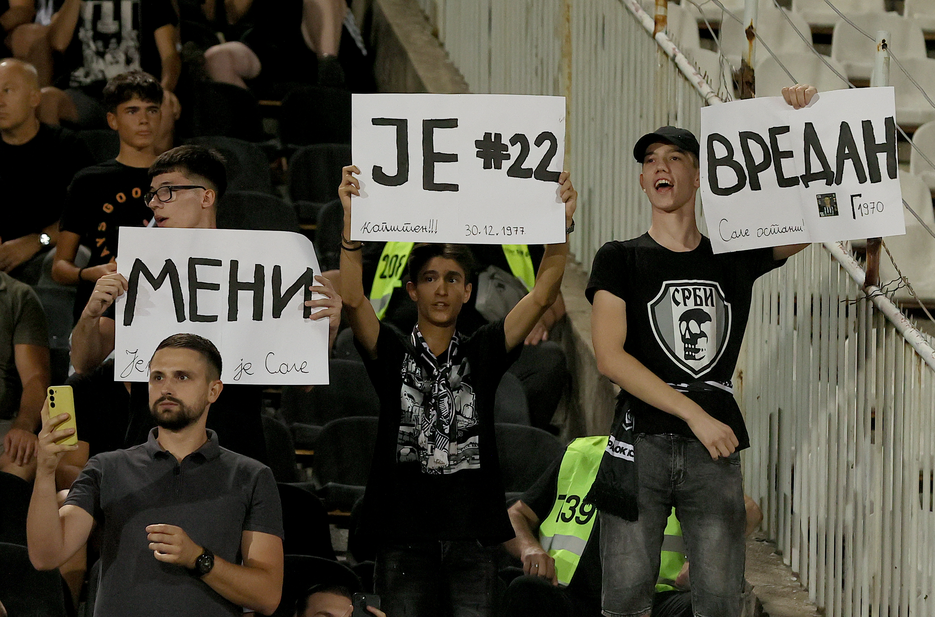 during Partizan v Getafe football match