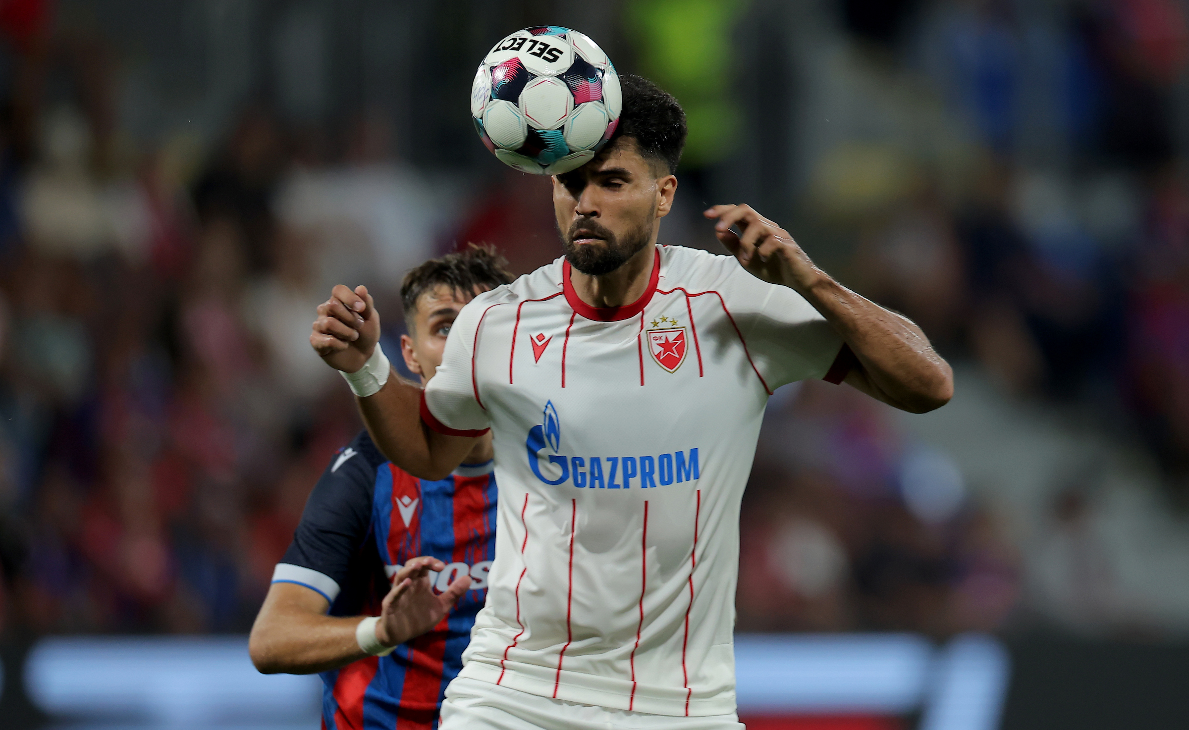Plzen, Czechia. 27th August, 2026. Crvena Zvezda's  during the UEFA Europa League play-offs, 2nd leg football match between Viktoria Plzen and Crvena Zvezda (Red Star) on August 27, 2026 in Plzen, Czechia. (Photo by Pedja Milosavljevic/Starsport.rs ©)