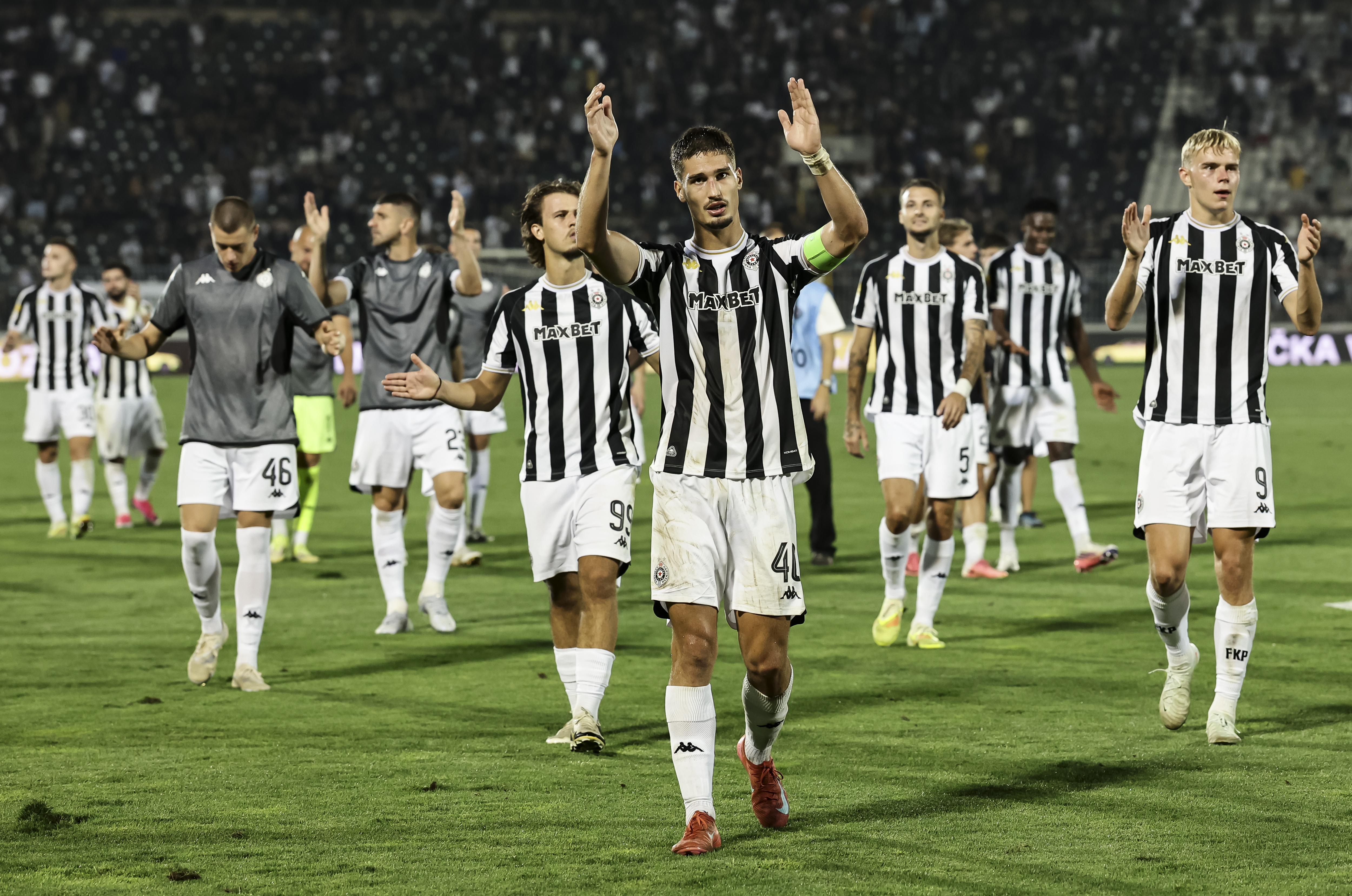 during the UEFA Conference League 2026/27 Play Off Round Second Leg match between Partizan and Getafe CF