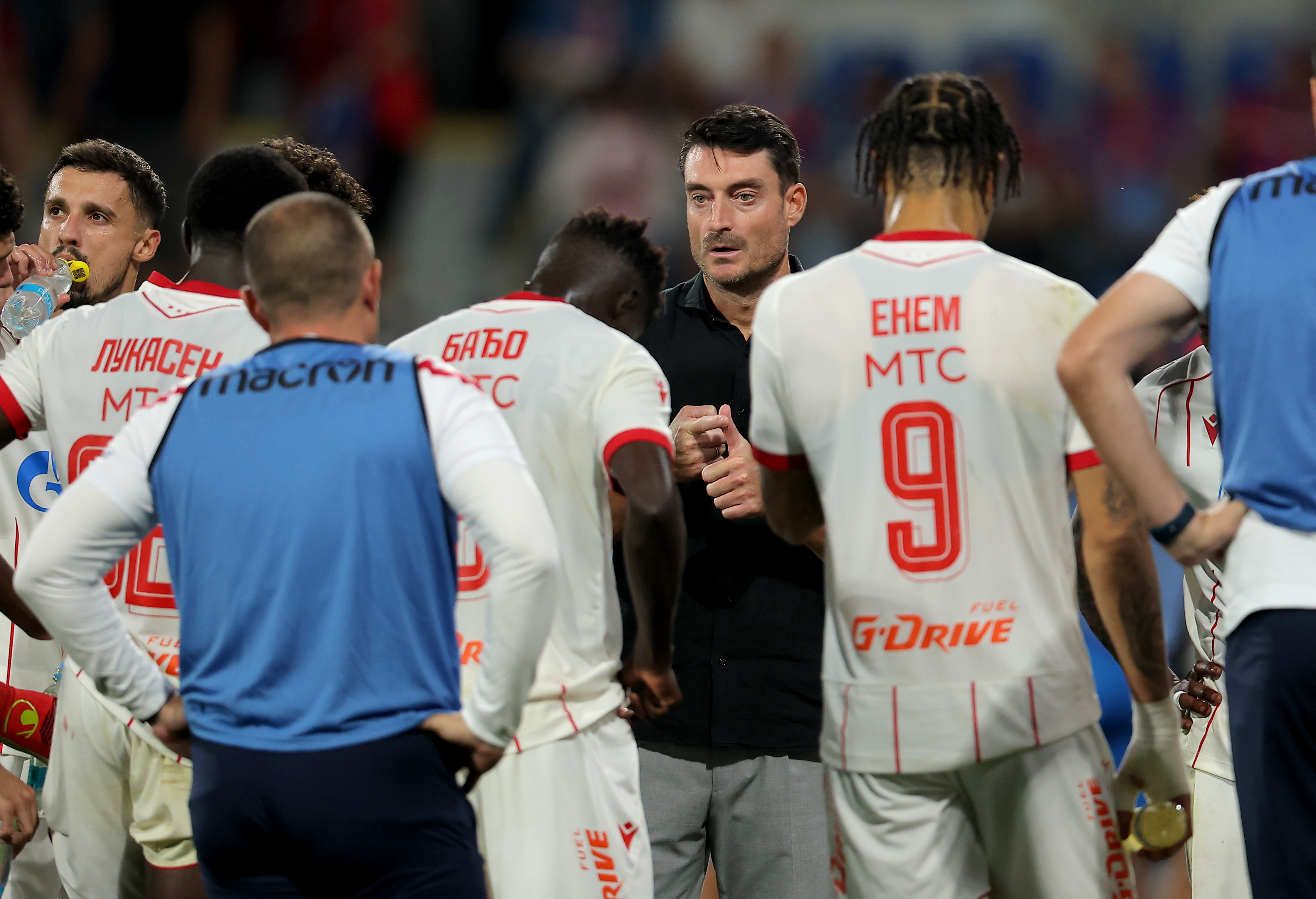 Plzen, Czechia. 27th August, 2026. Crvena Zvezda's  during the UEFA