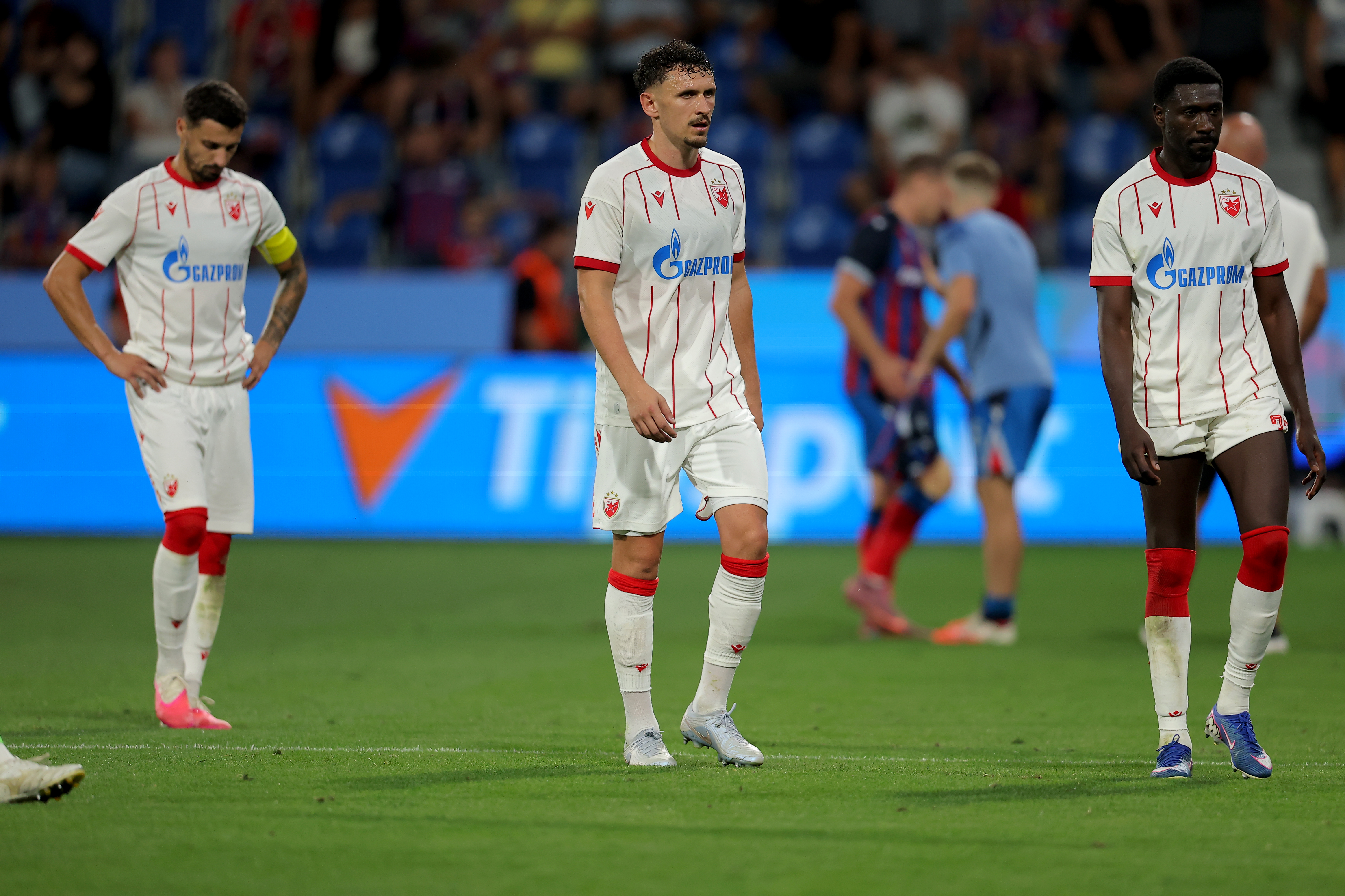 Plzen, Czechia. 27th August, 2026. Crvena Zvezda's  during the UEFA Europa League
