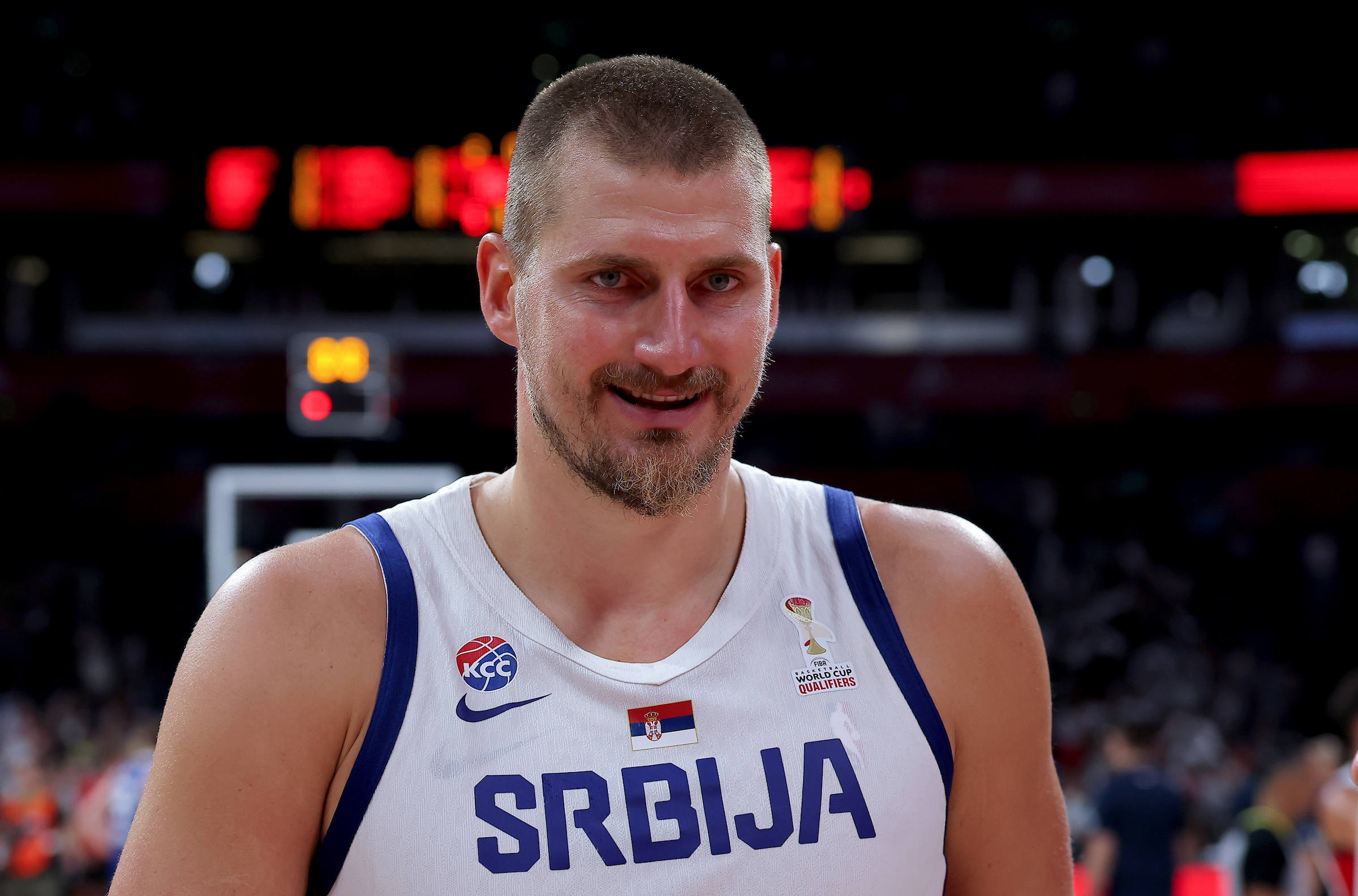 Belgrade, Serbia. 28th August, 2026. Serbia's  during the FIBA basketball World cup 2027 European qualifiers basketball match between Serbia and Iceland on August 28, 2026 in Belgrade, Serbia. (Photo by Pedja Milosavljevic/Starsport.rs ©)