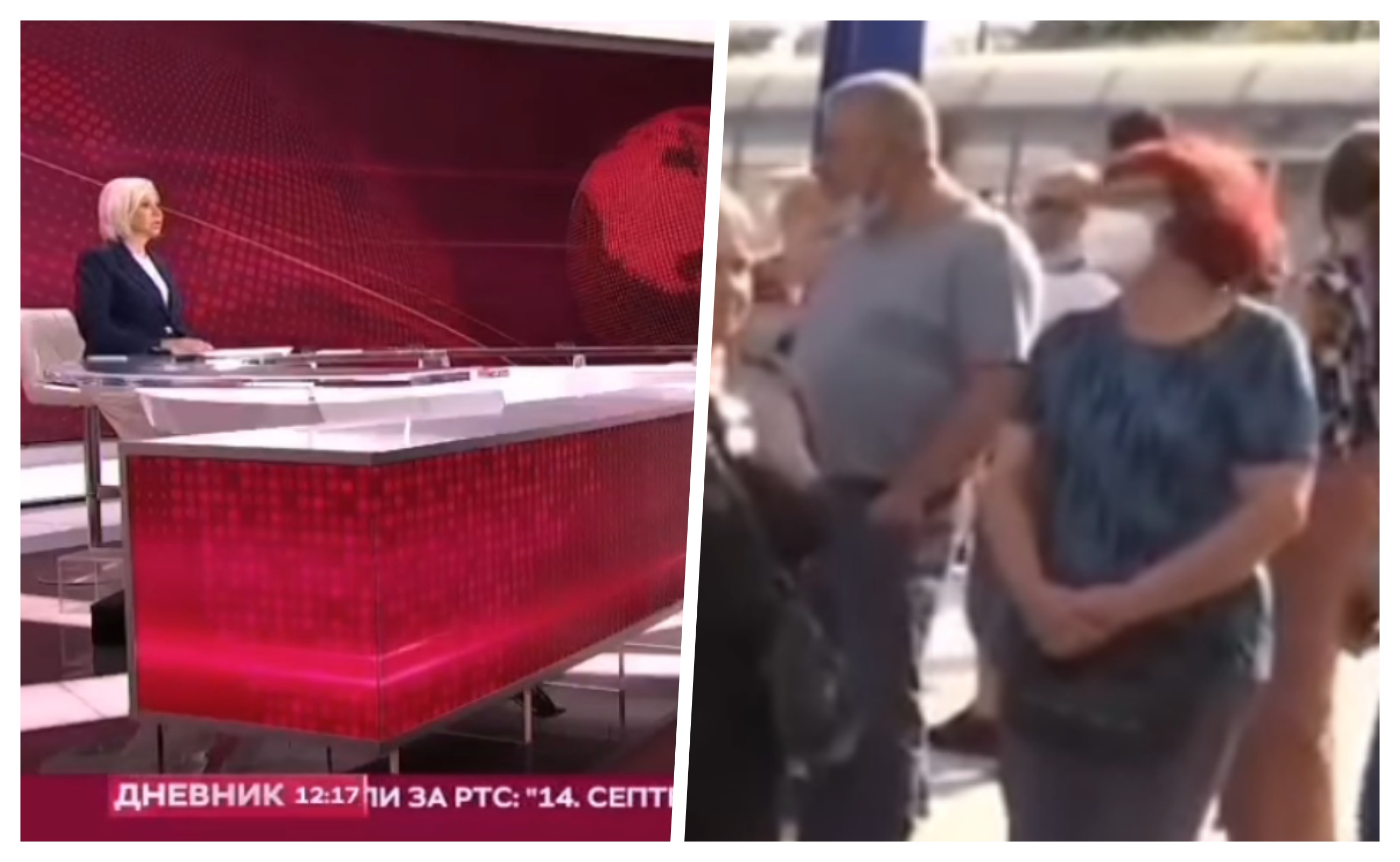 Preševo gužva stari snimak, žena s maskom...