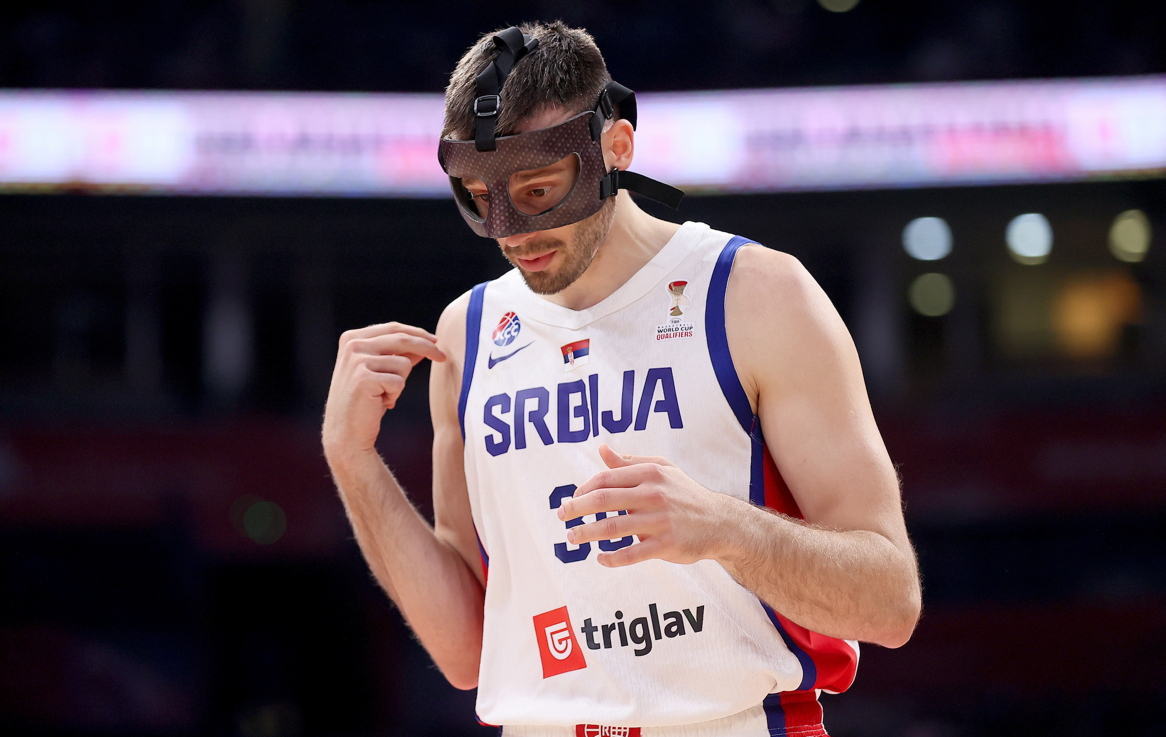 Aleksa Avramovic of Serbia during Serbia v Iceland basketball match of FIBA World Cup 2025/2026, European Qualifiers