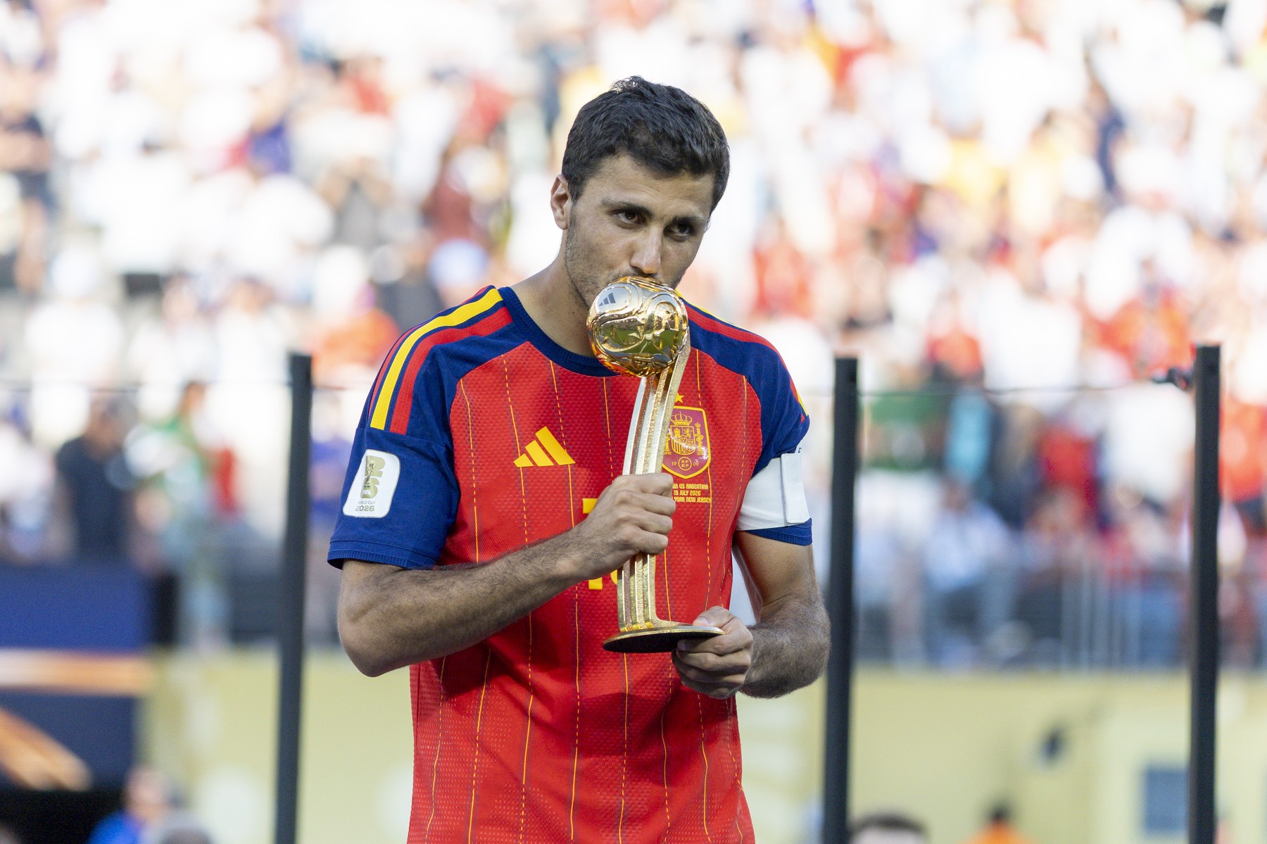 EAST RUTHERFORD, NJ - JULY 19: Rodri (16) of Spain wins the Golden Ball aw