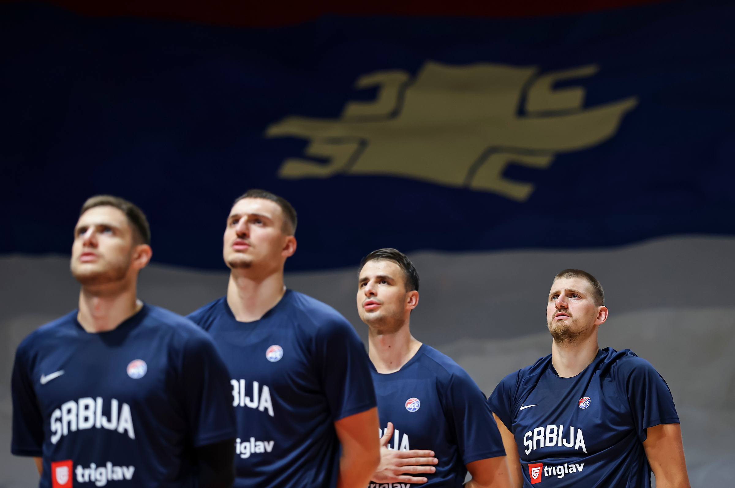 from left Stefan Momirov, Nikola Jovic, Nemanja Dangubic and Nikola Jokic of Serbia