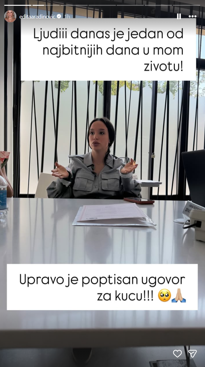 Foto: Printskrin Instagram editaaradinovic / Edita Aradinović