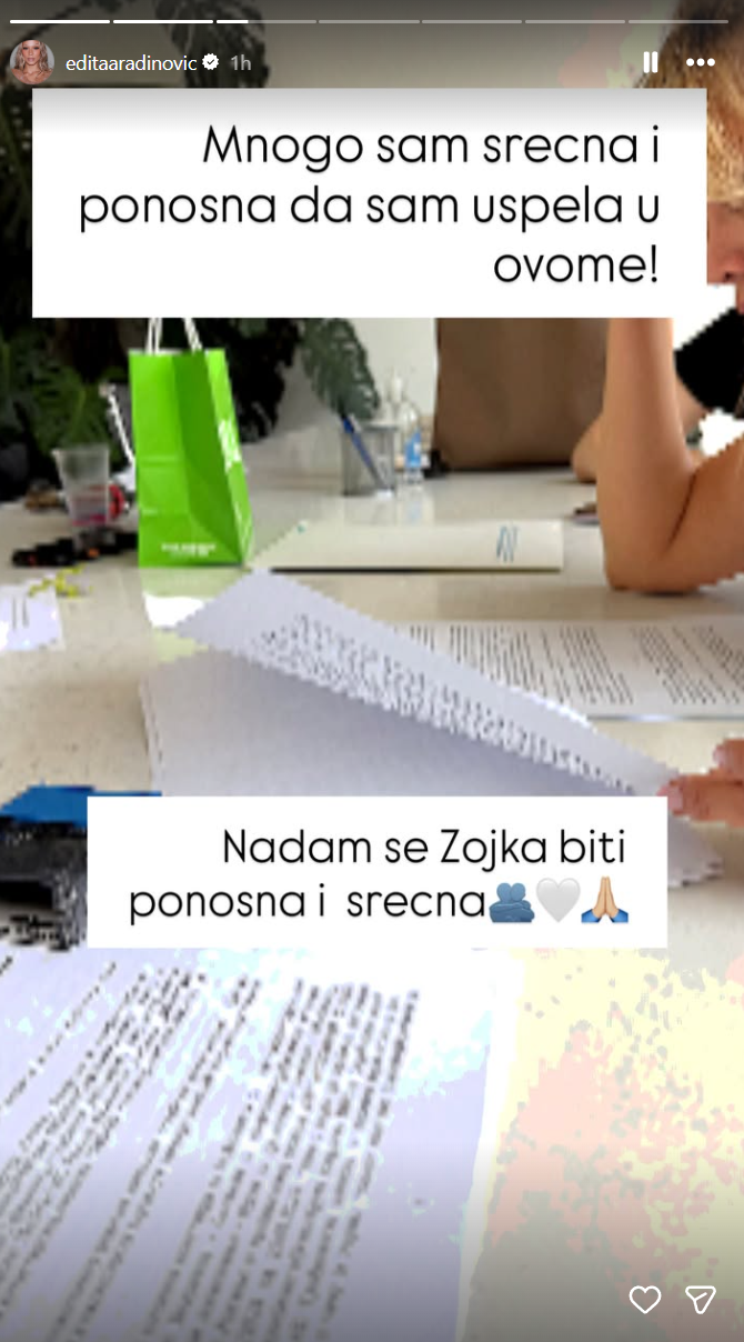 Foto: Printskrin Instagram editaaradinovic / Edita Aradinović