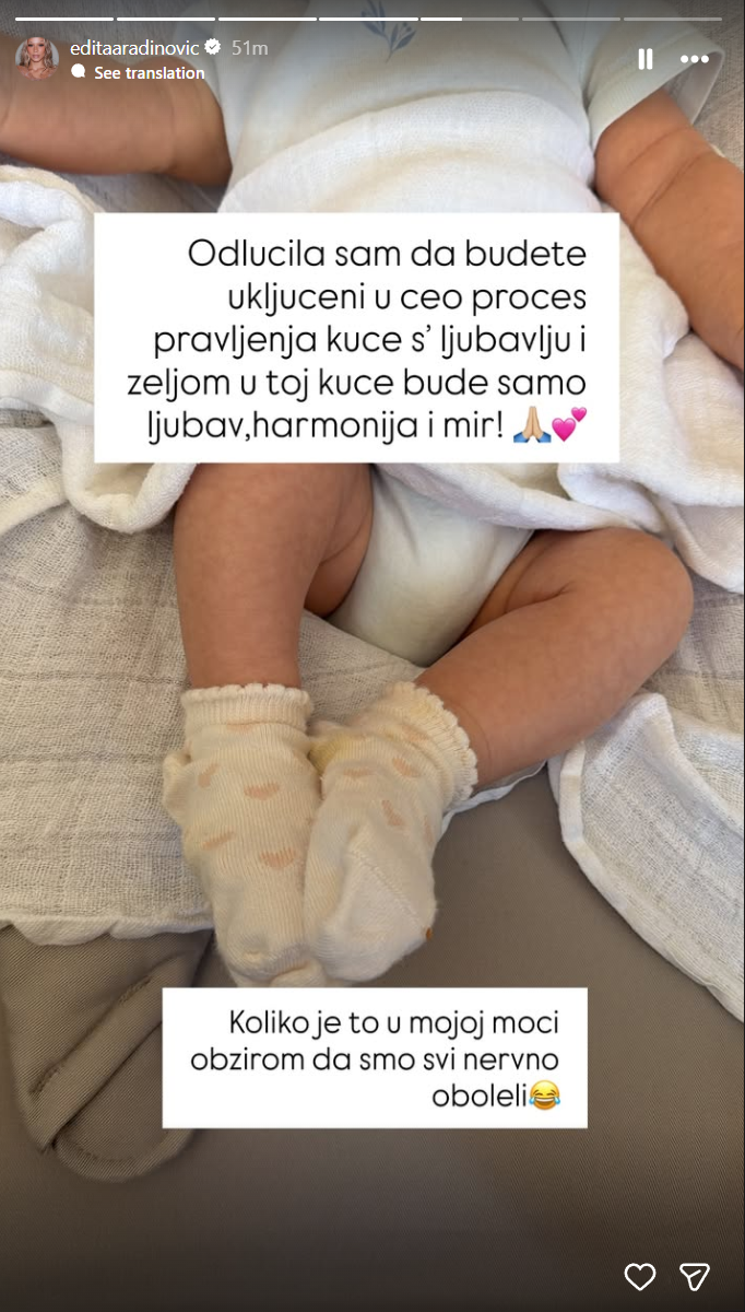 Foto: Printskrin Instagram editaaradinovic / Edita Aradinović