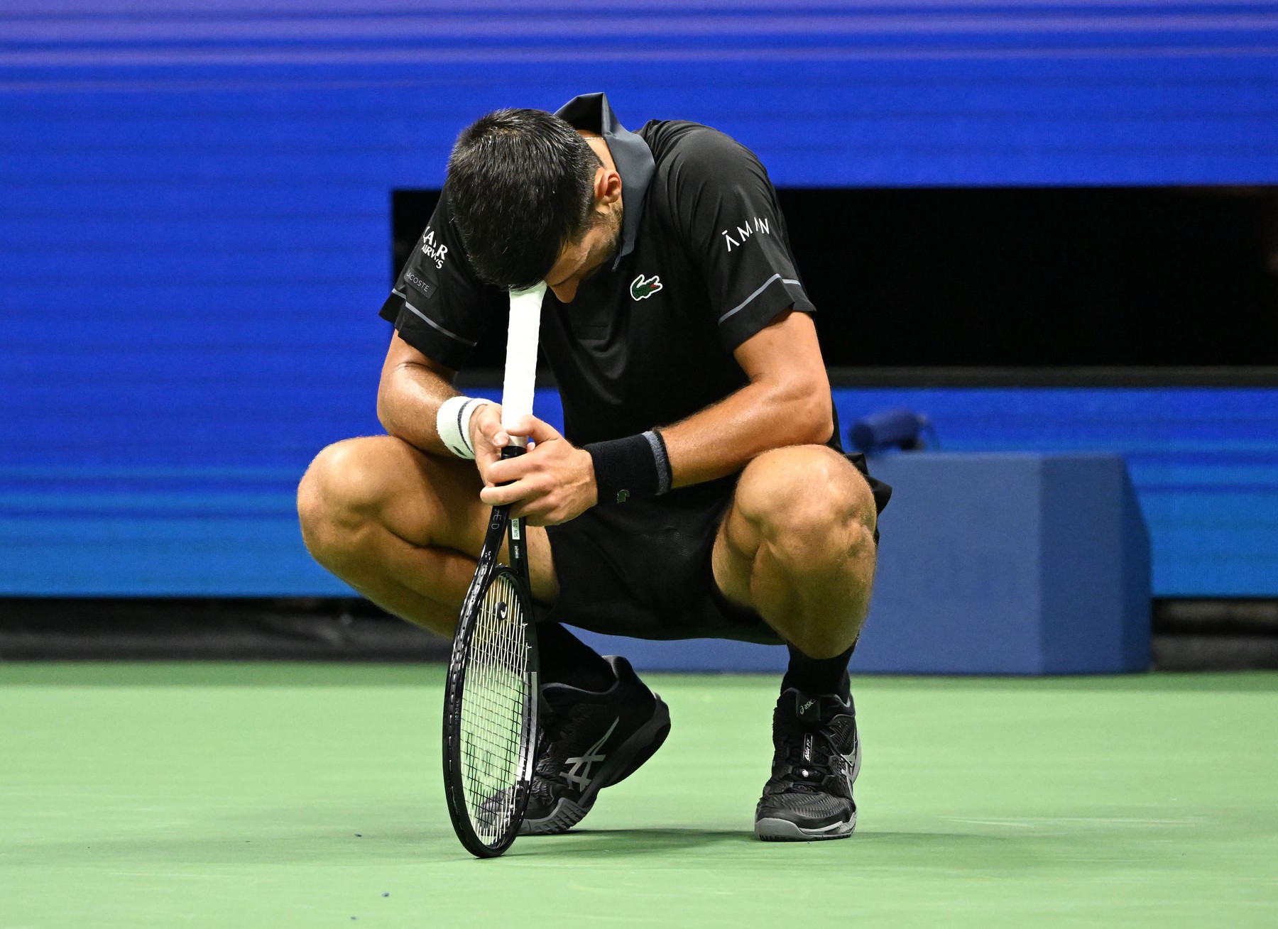 FLUSHING NY- AUGUST 30: Novak Djokovic Vs Mariano Navone during day