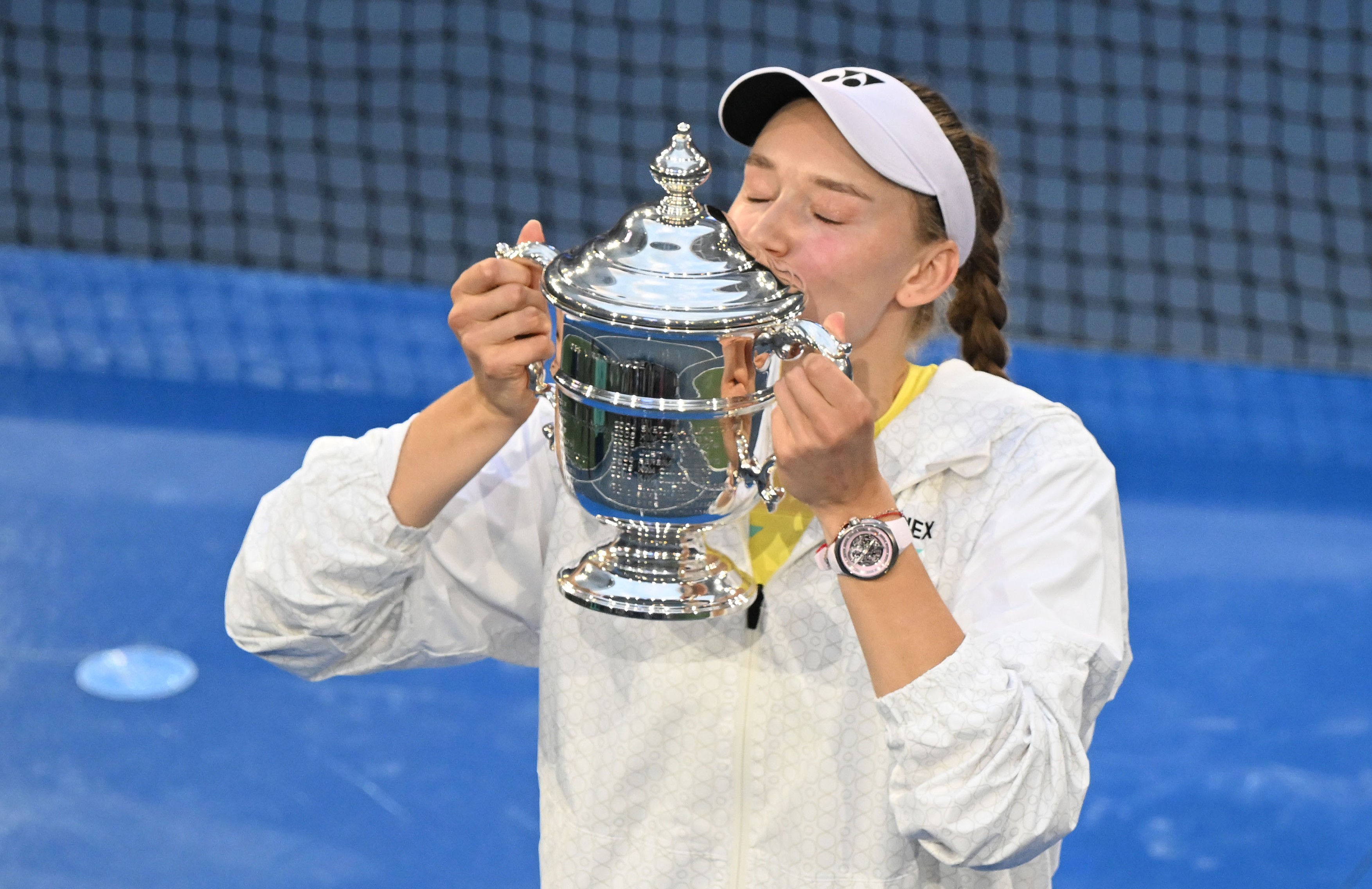 Elena Rybakina pictured after wins the 2026 Women’s U.S. Open tennis Final