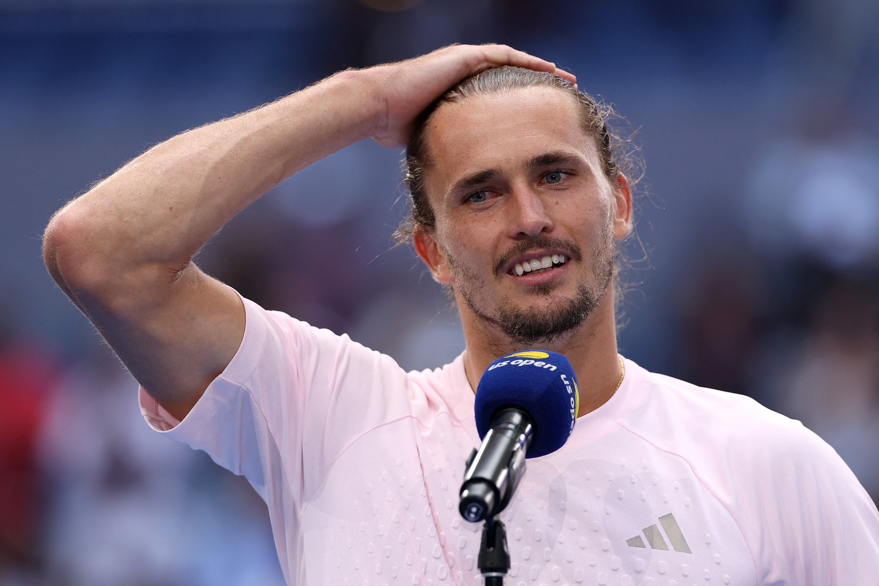 NEW YORK, NEW YORK - SEPTEMBER 13: Alexander Zverev of Germany is intervie