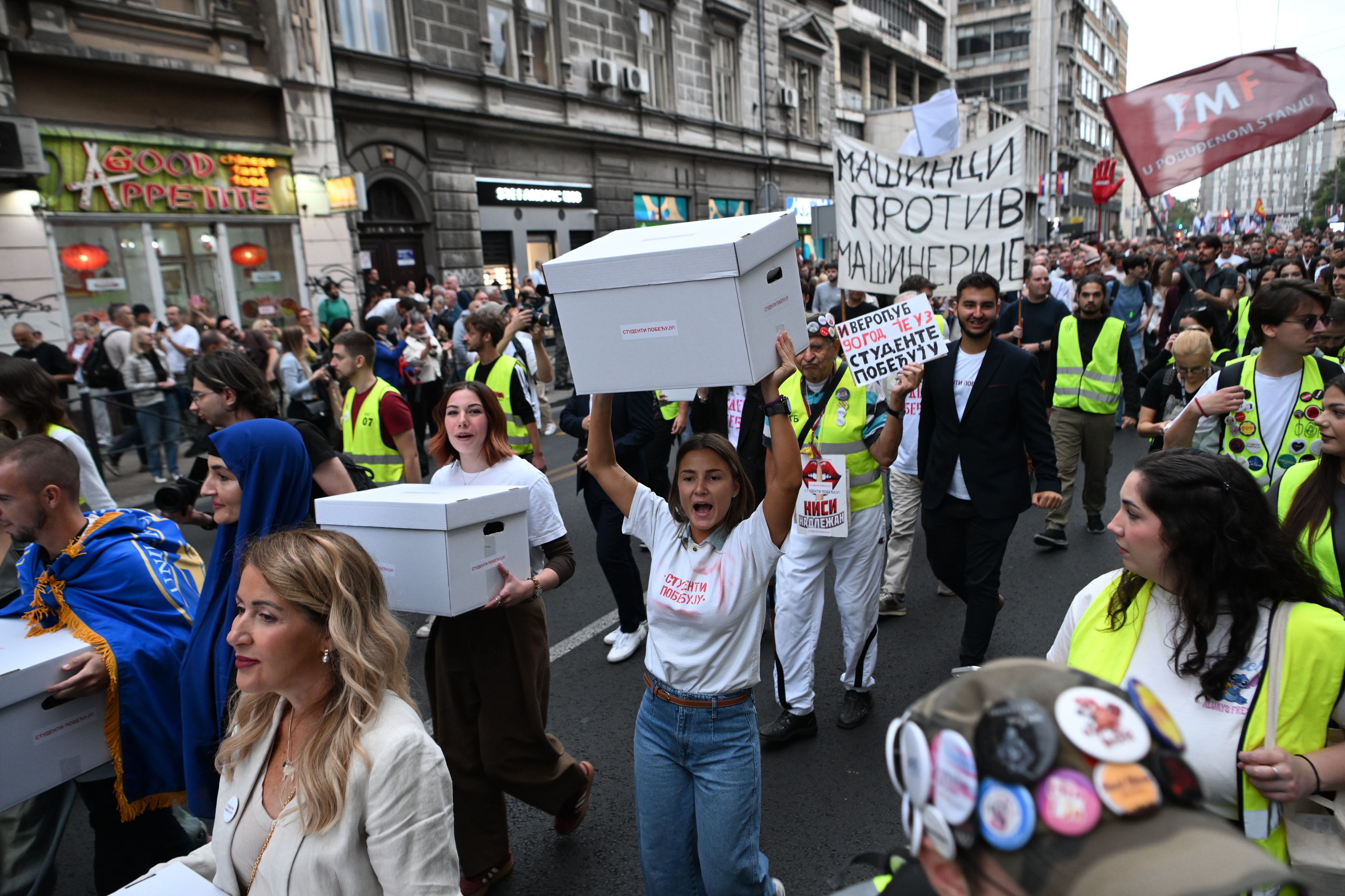14, September, 2026, Belgrade - Students and citizens gathered in front of t