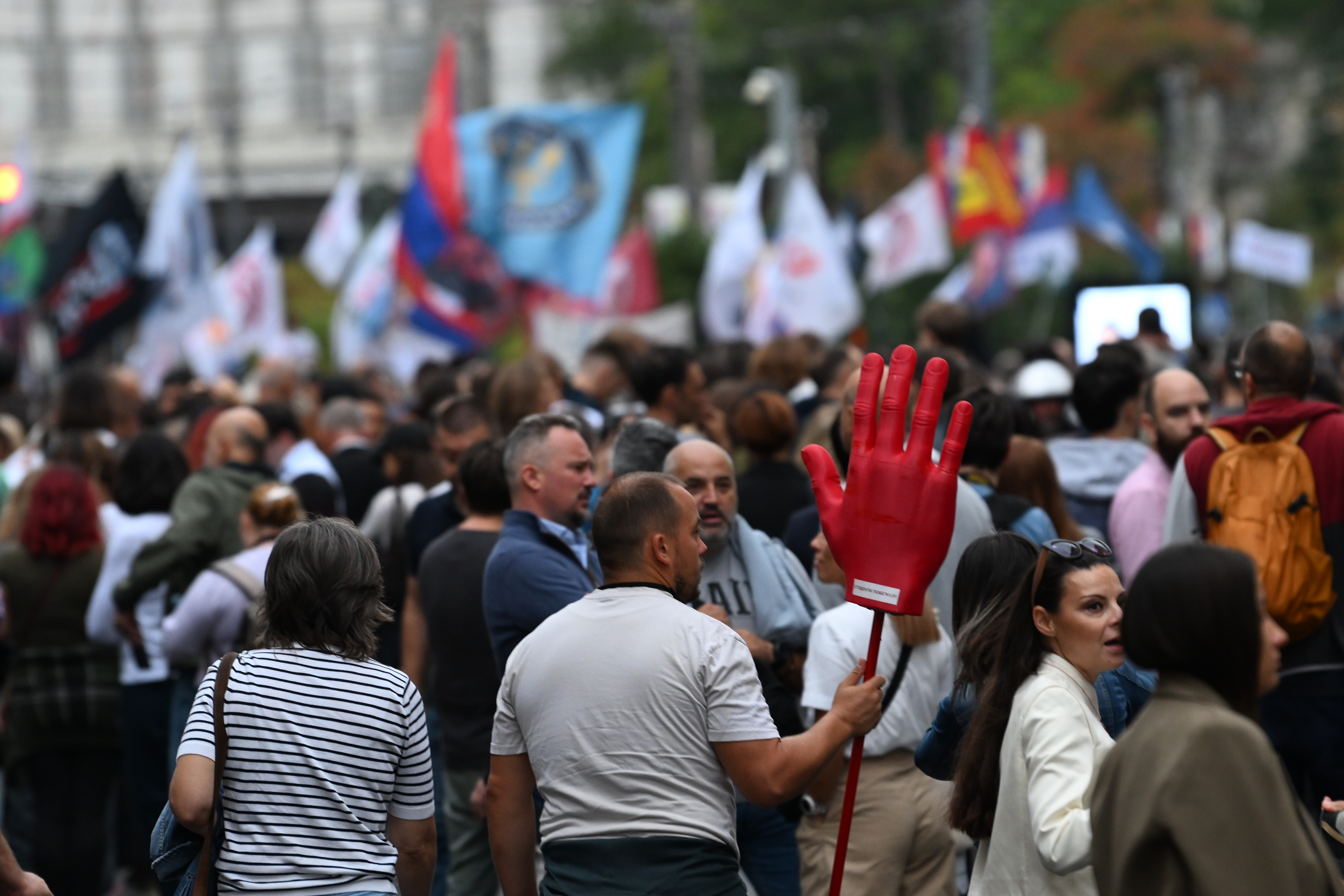 14, September, 2026, Belgrade - Students and citizens gathered in front of the Re