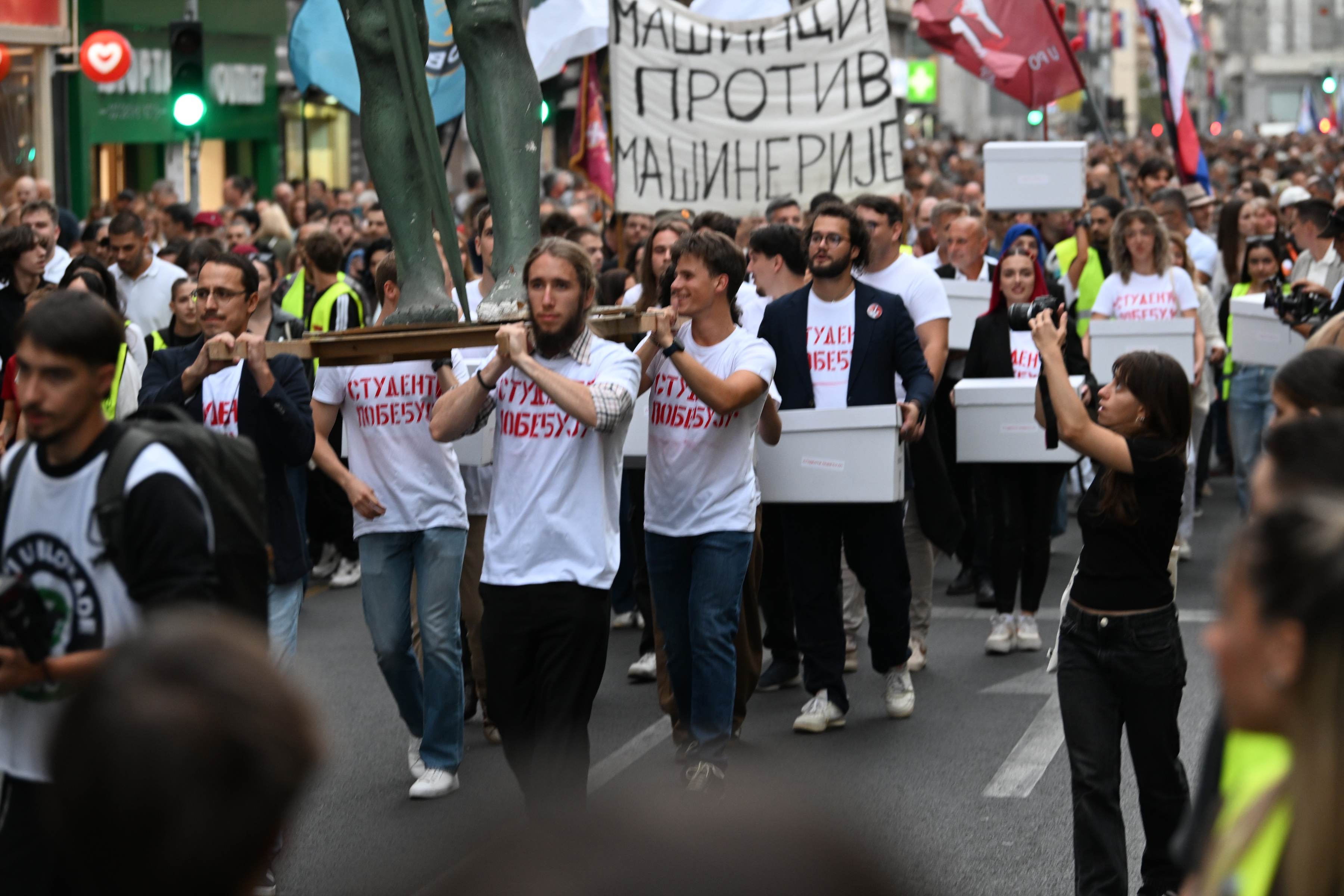 14, September, 2026, Belgrade - Students and citizens gathered in front o