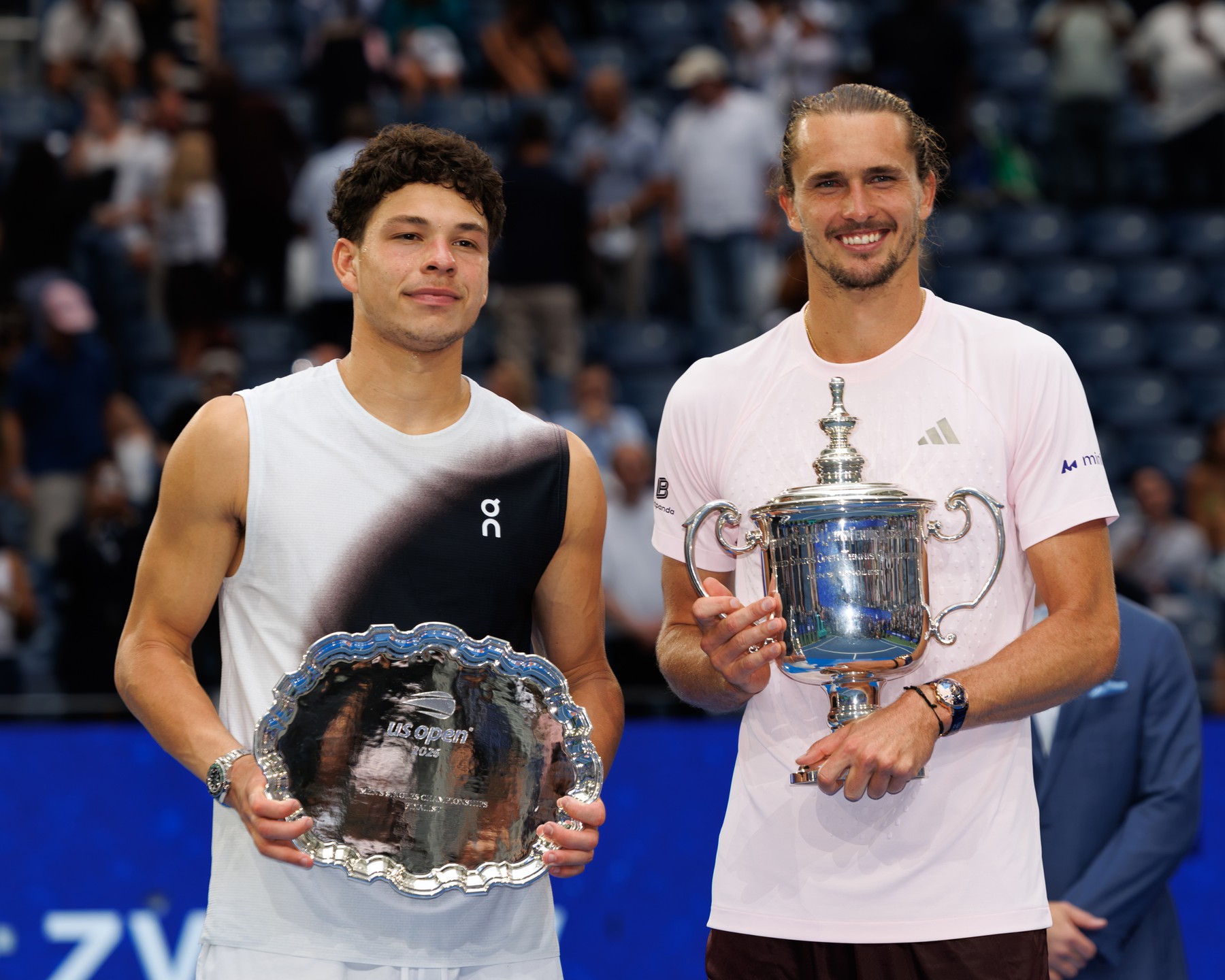 September 13, 2026: Alexander Zverev (GER) during the trophy ceremony after defe