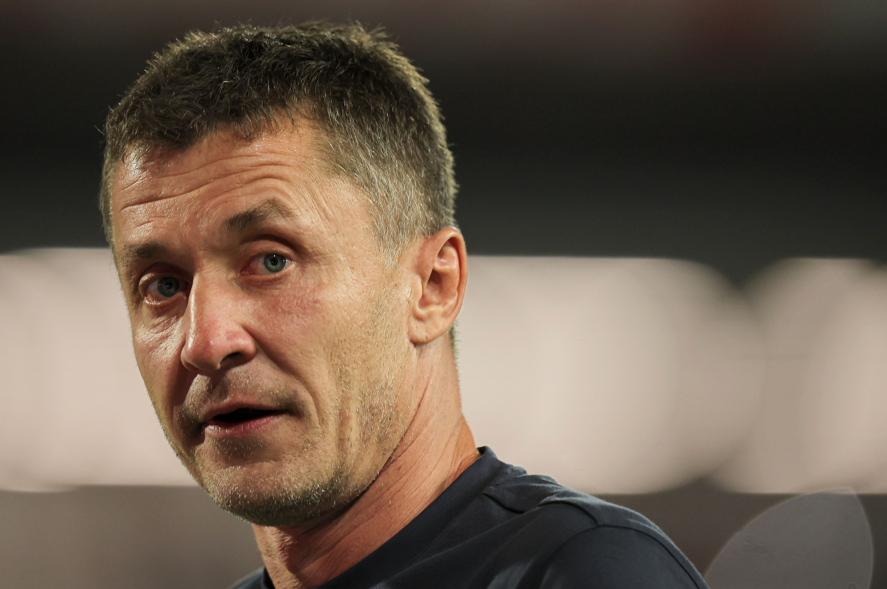 Partizan's head coach Sasa Ilic during the Serbian Superleague football match